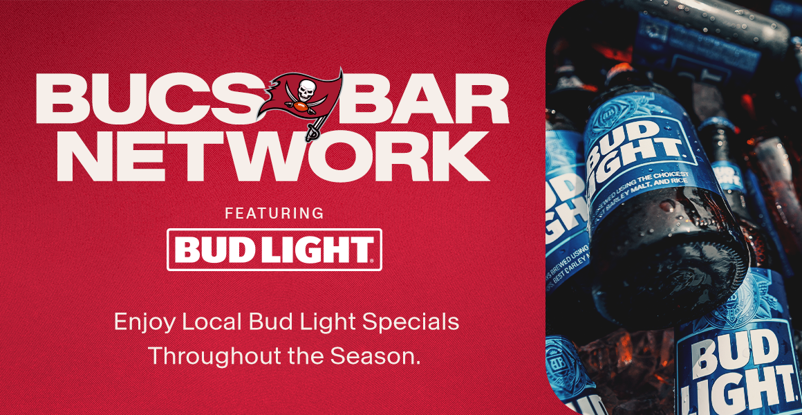 Explore the Bud Light Bar Network below to find local spots showing Bucs games and offering Bud Light specials on game day.