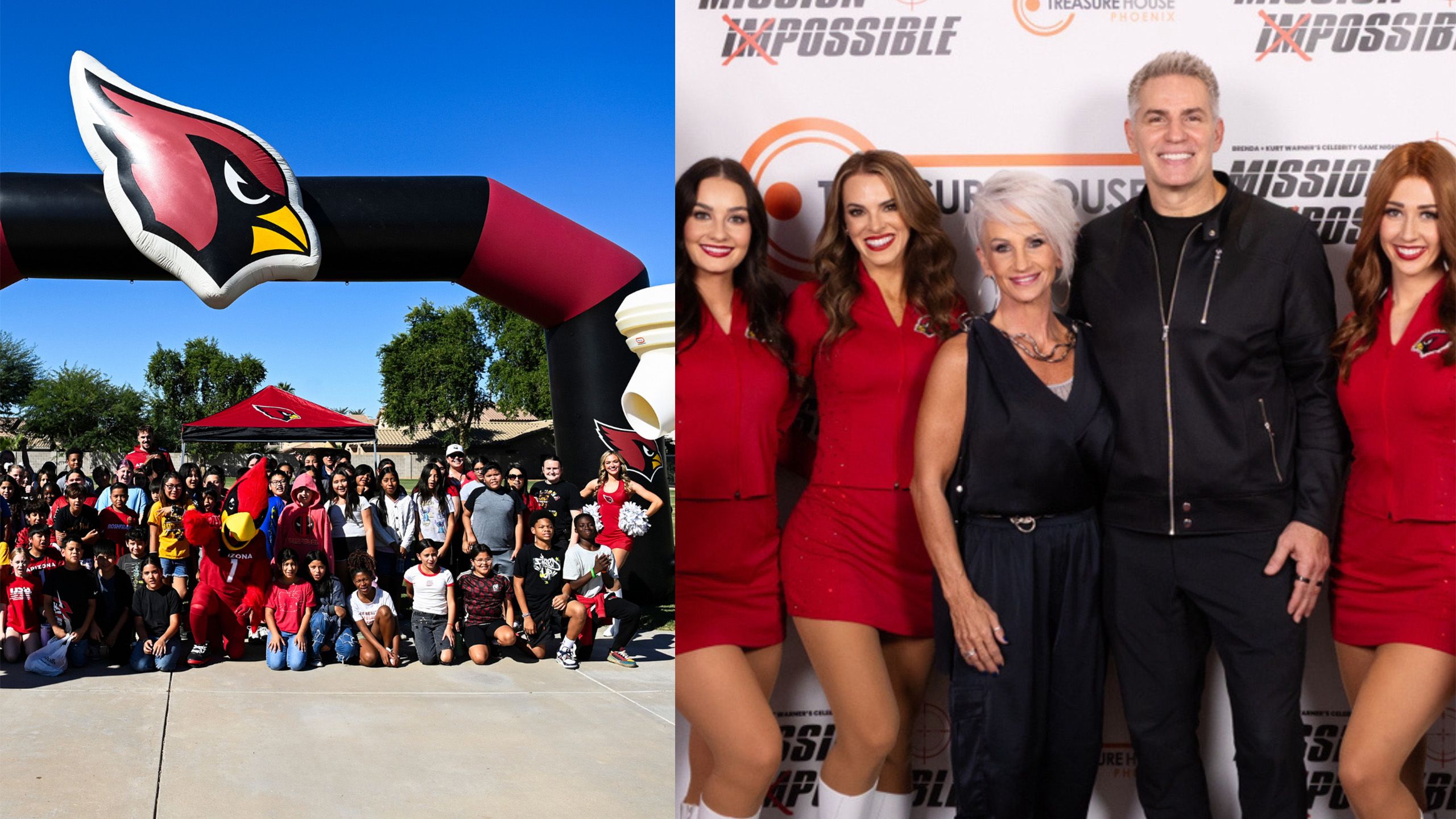 Big Red and Cheerleaders