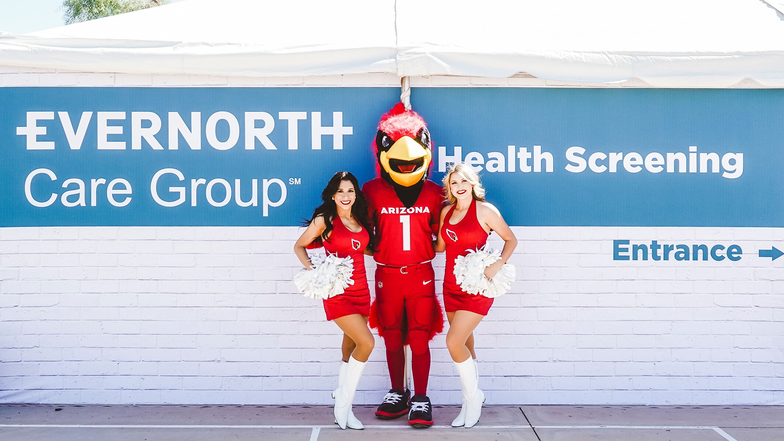 Big Red and Cheerleaders