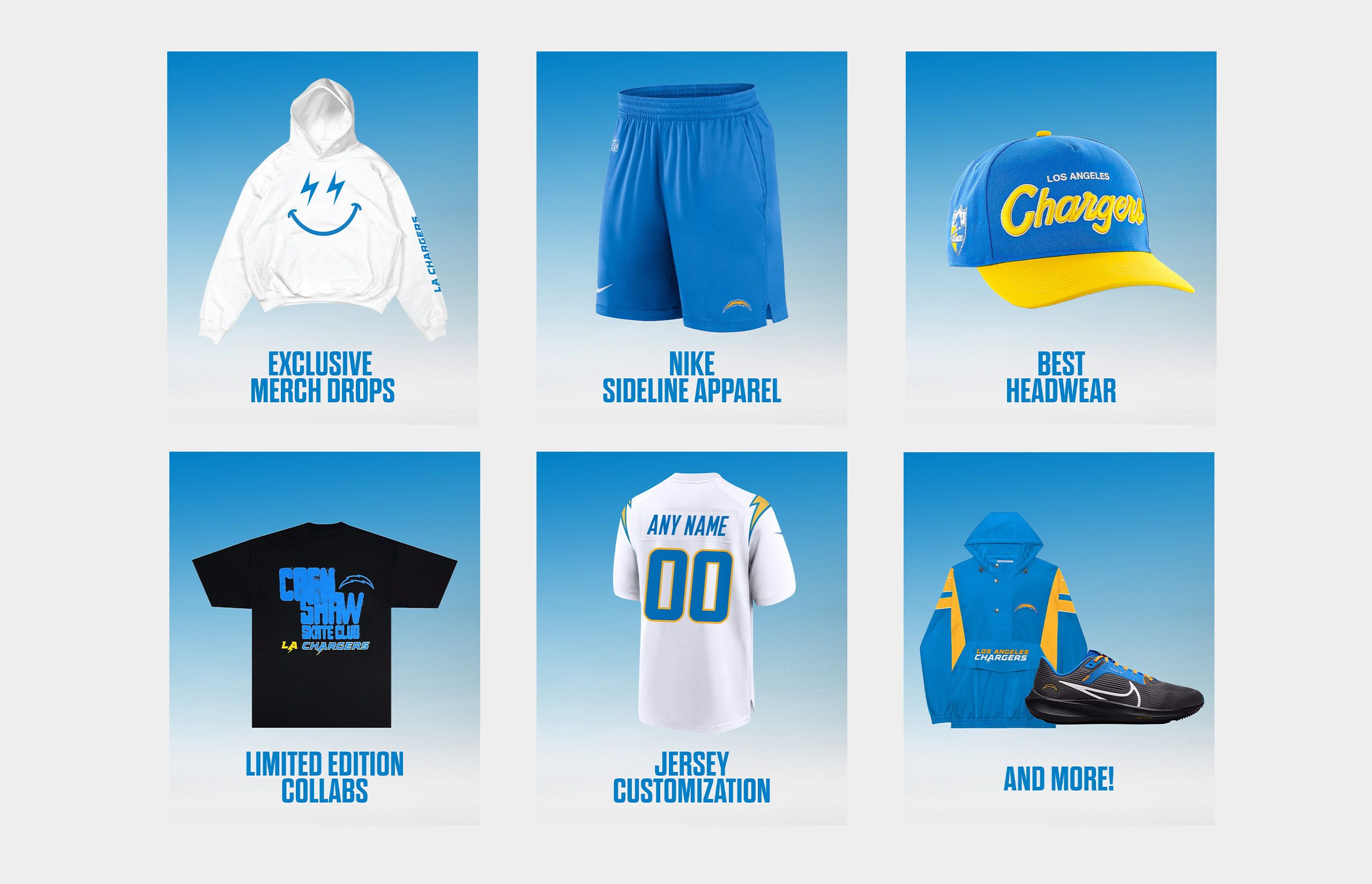 Los Angeles Chargers Apparel, Gifts, Chargers Merchandise, Los