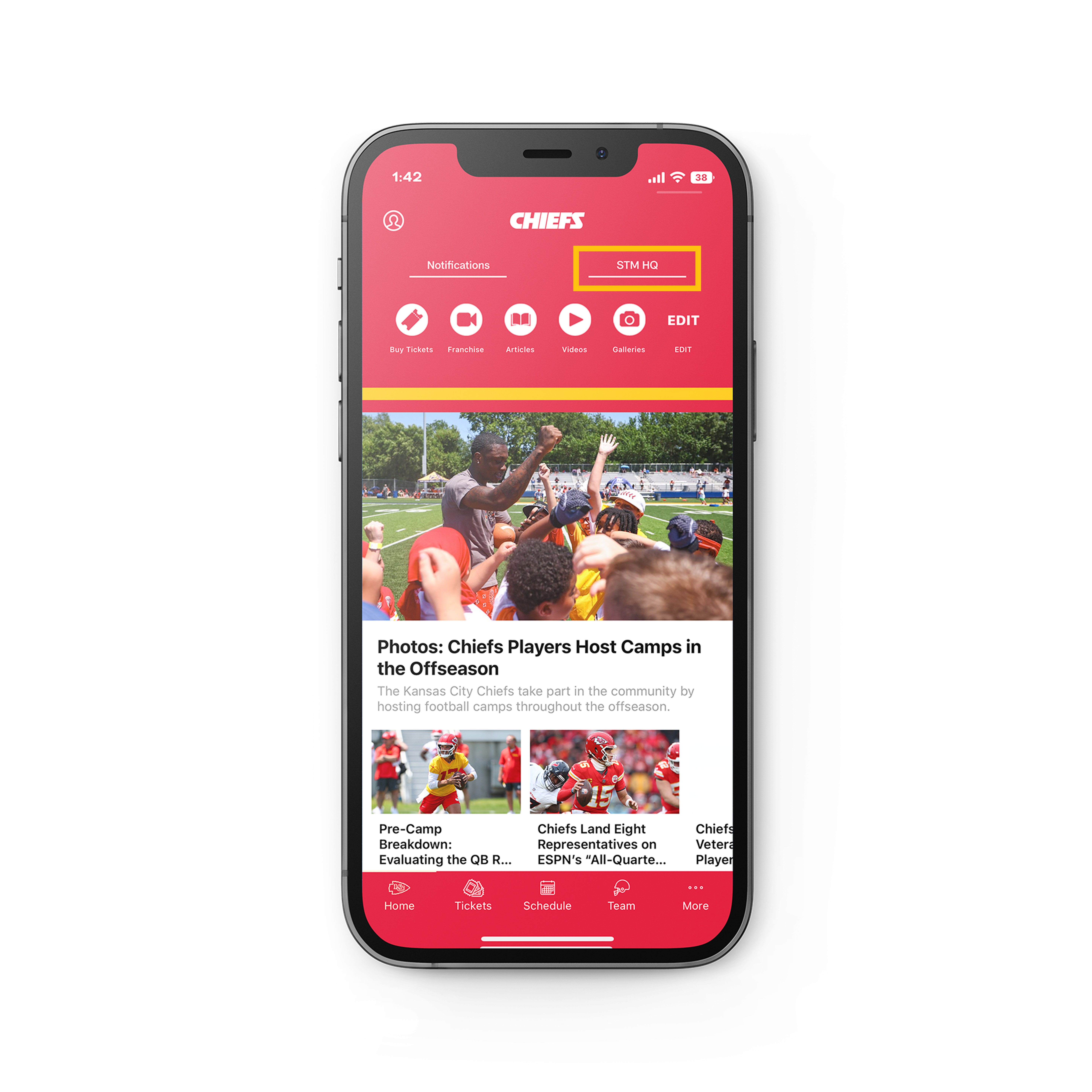 Tap on "STM HQ" in the top right corner