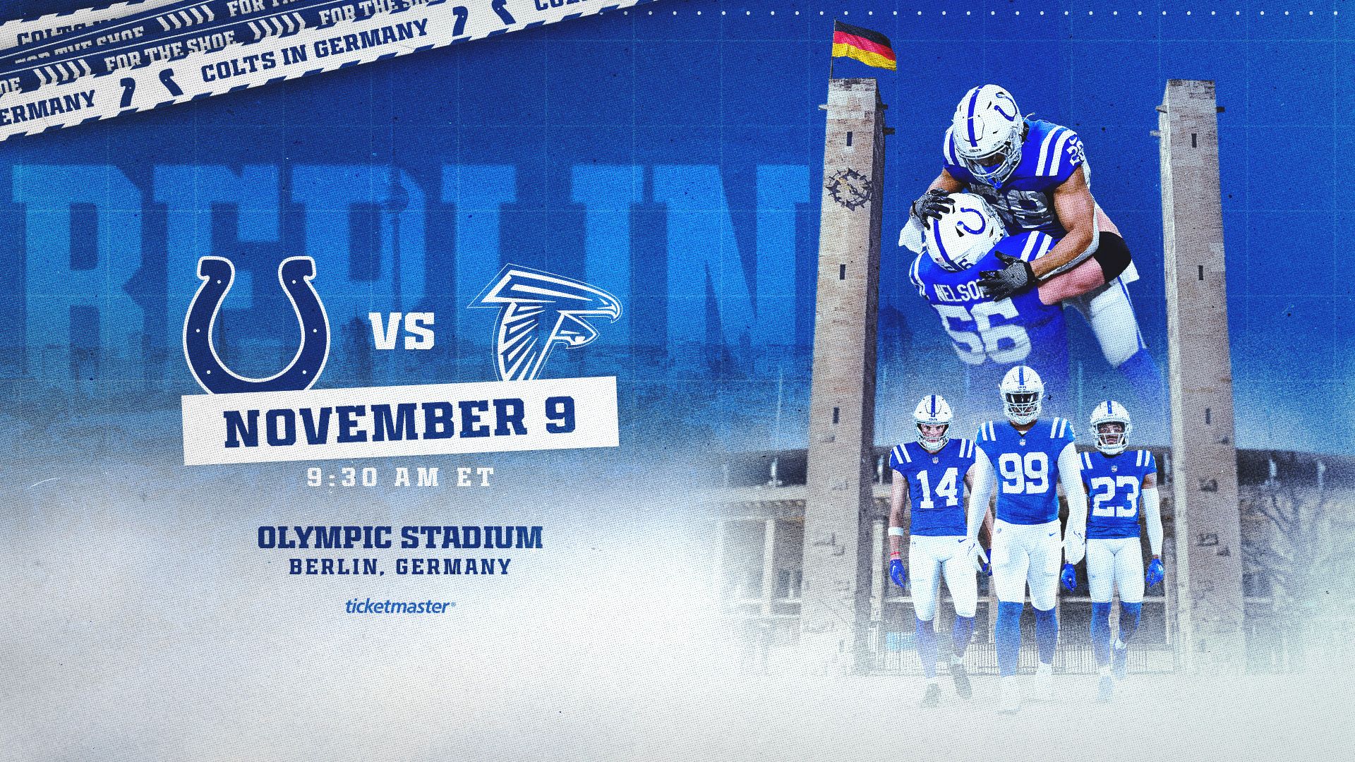 Colts to host Atlanta Falcons at Berlin's Olympic Stadium in Week 10