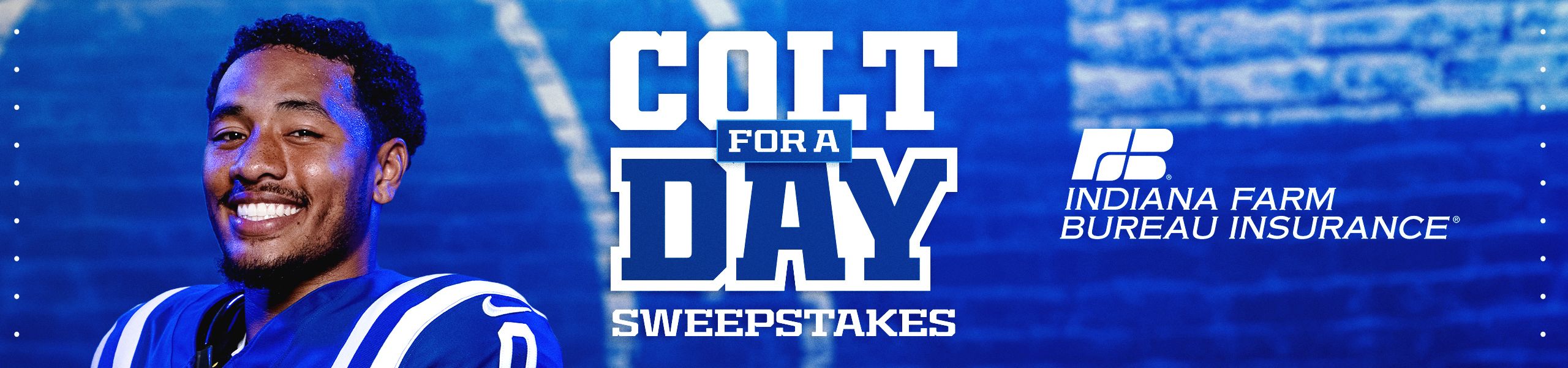Colts for a day sweepstakes. Presented by Indiana Farm Bureau Insurance