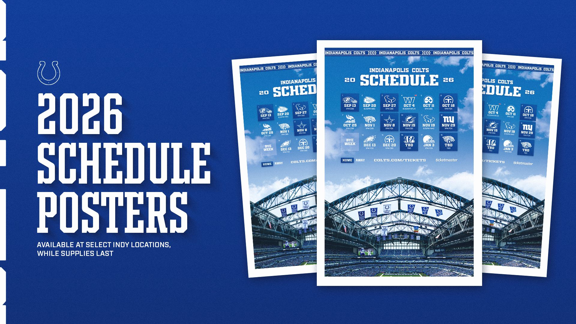 2026 Colts Schedule Poster Pick-Up