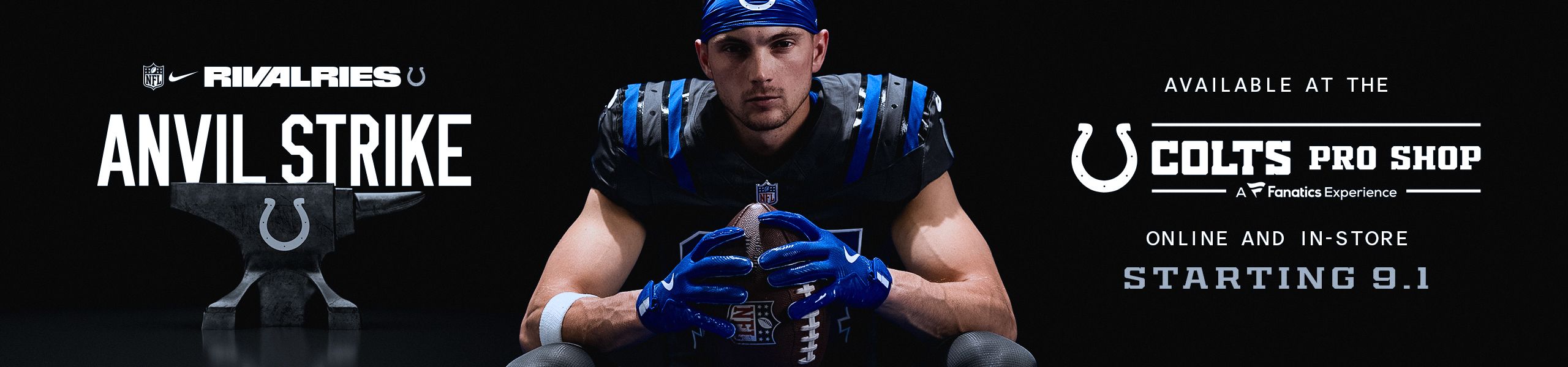 Anvil Strike available at the Colts pro shop online and in-store starting September 1