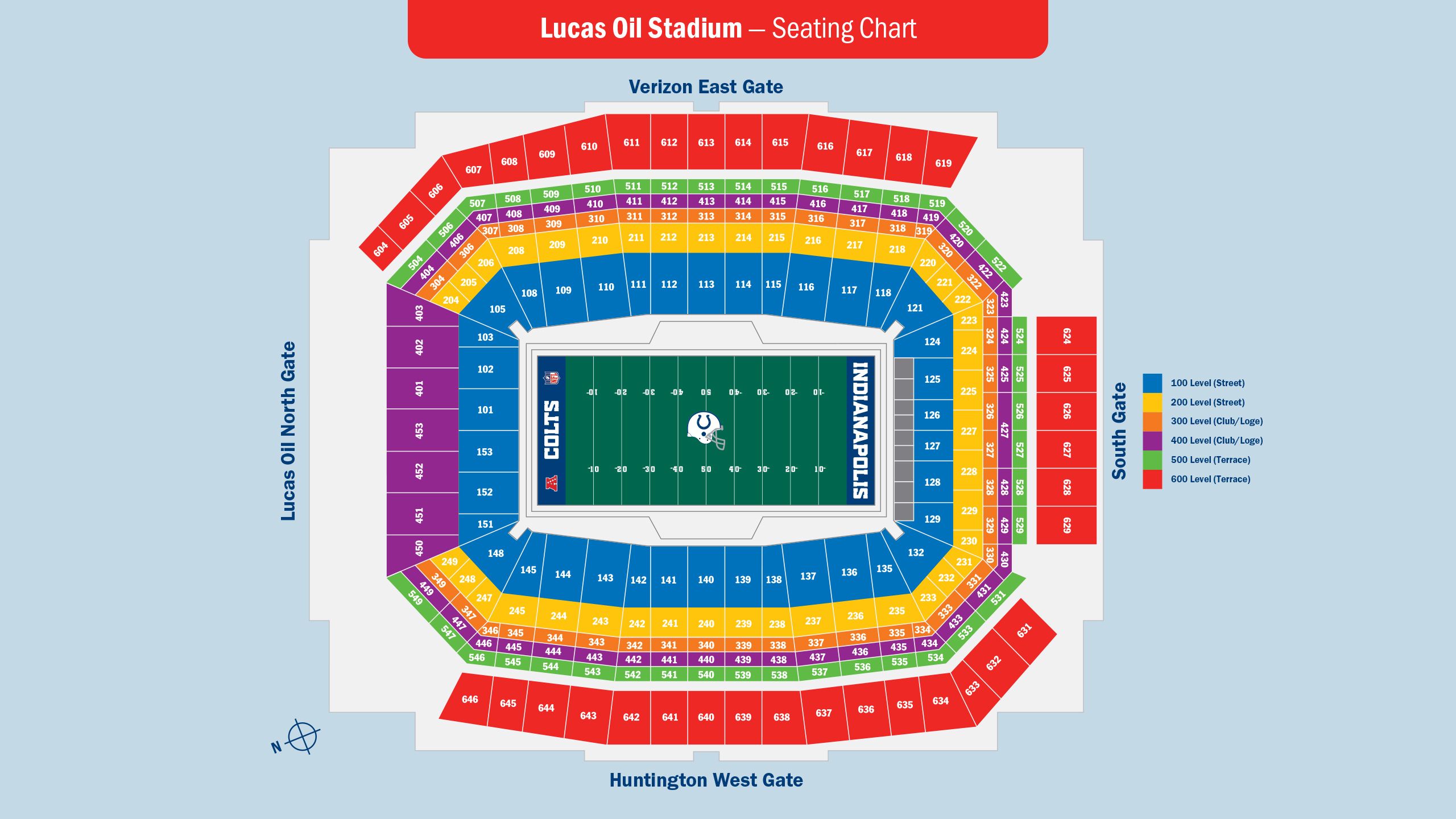 Lucas Oil Stadium - Seating Chart