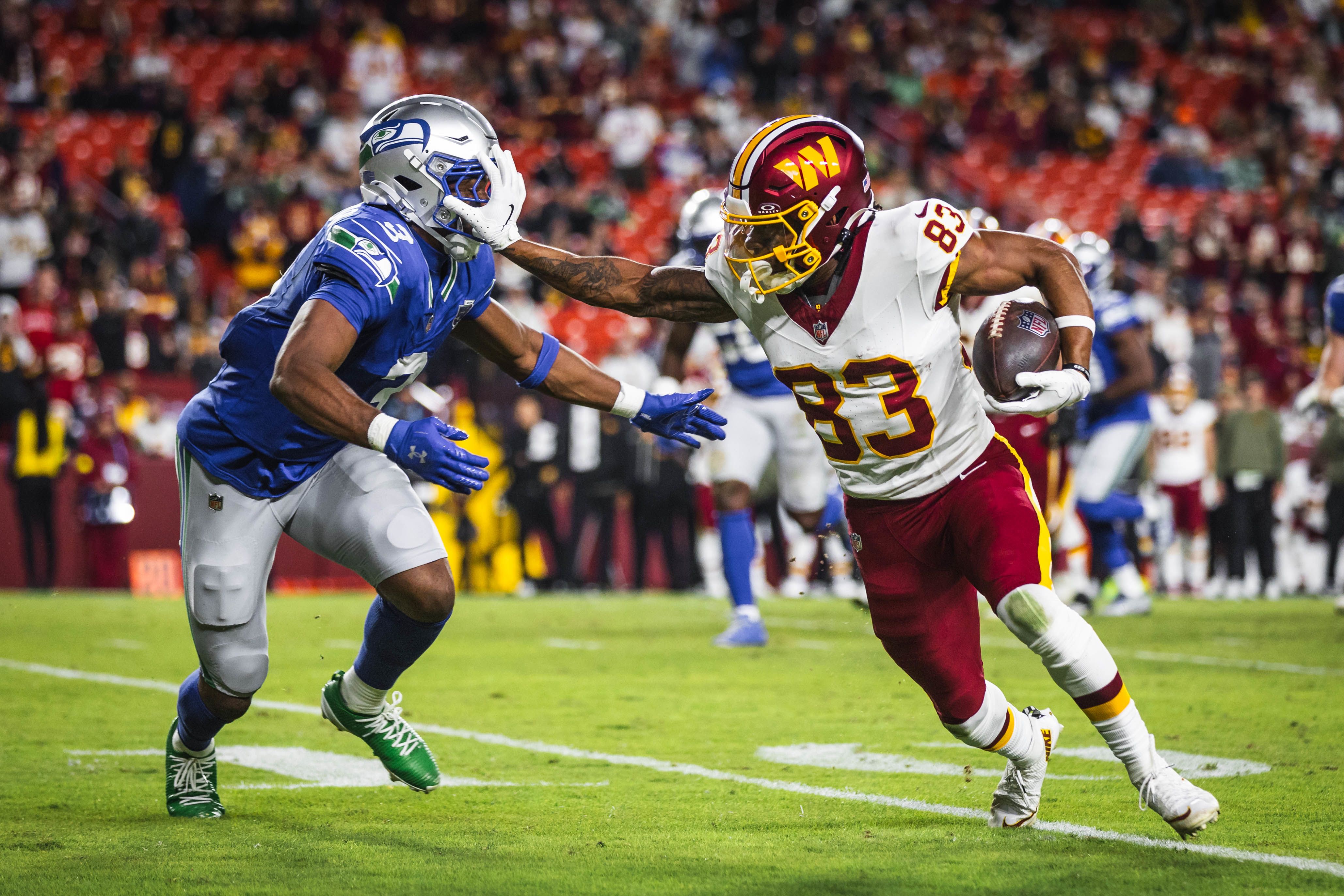 Jaylin Lane during NFL Week 9: The Washington Commanders vs. The Seattle Seahawks at Northwest Stadium in Landover, MD on Sunday, Nov. 2, 2025.
Allison Mize/Washington Commanders