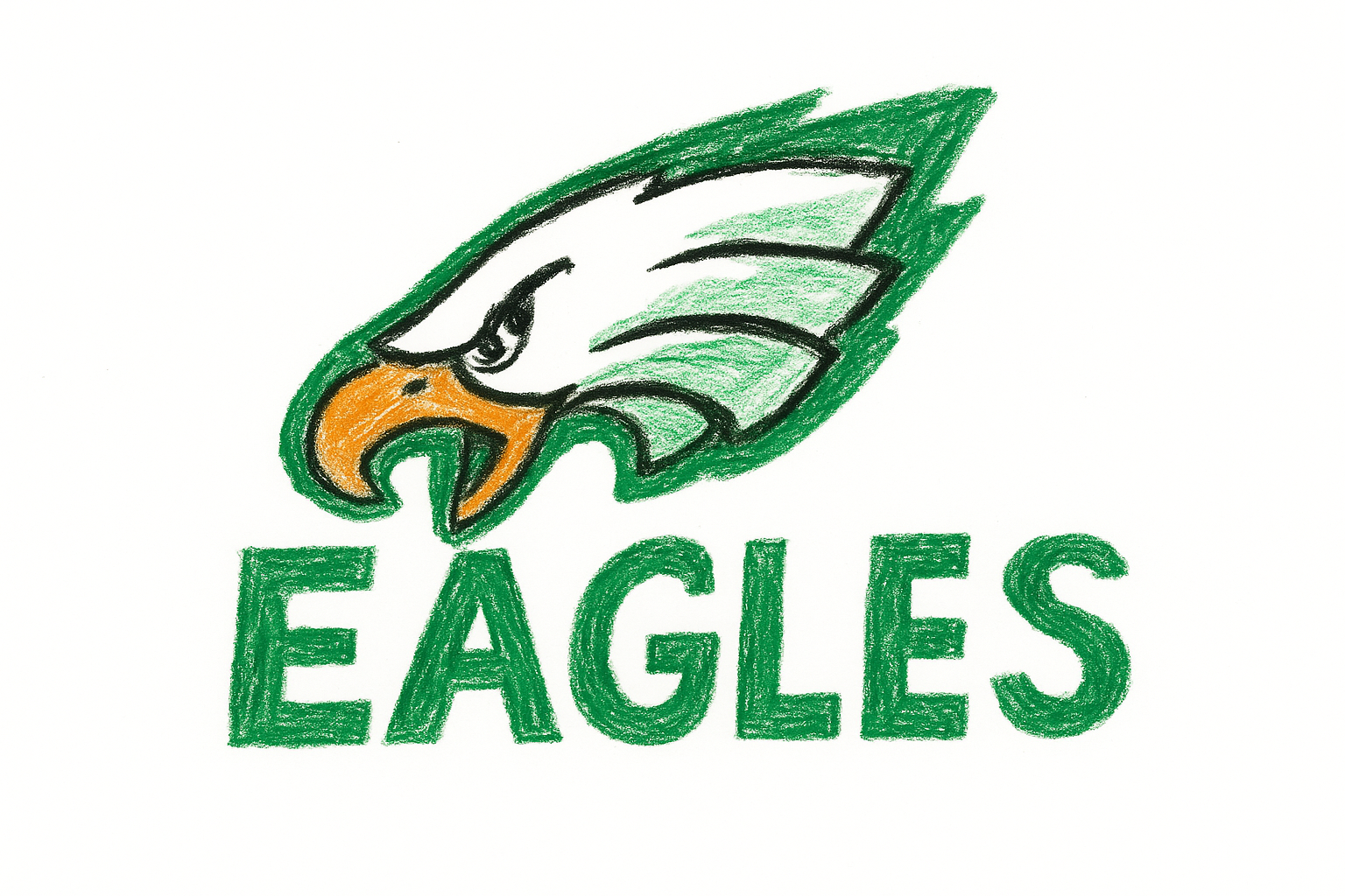 Desenho infantil do logo dos Eagles