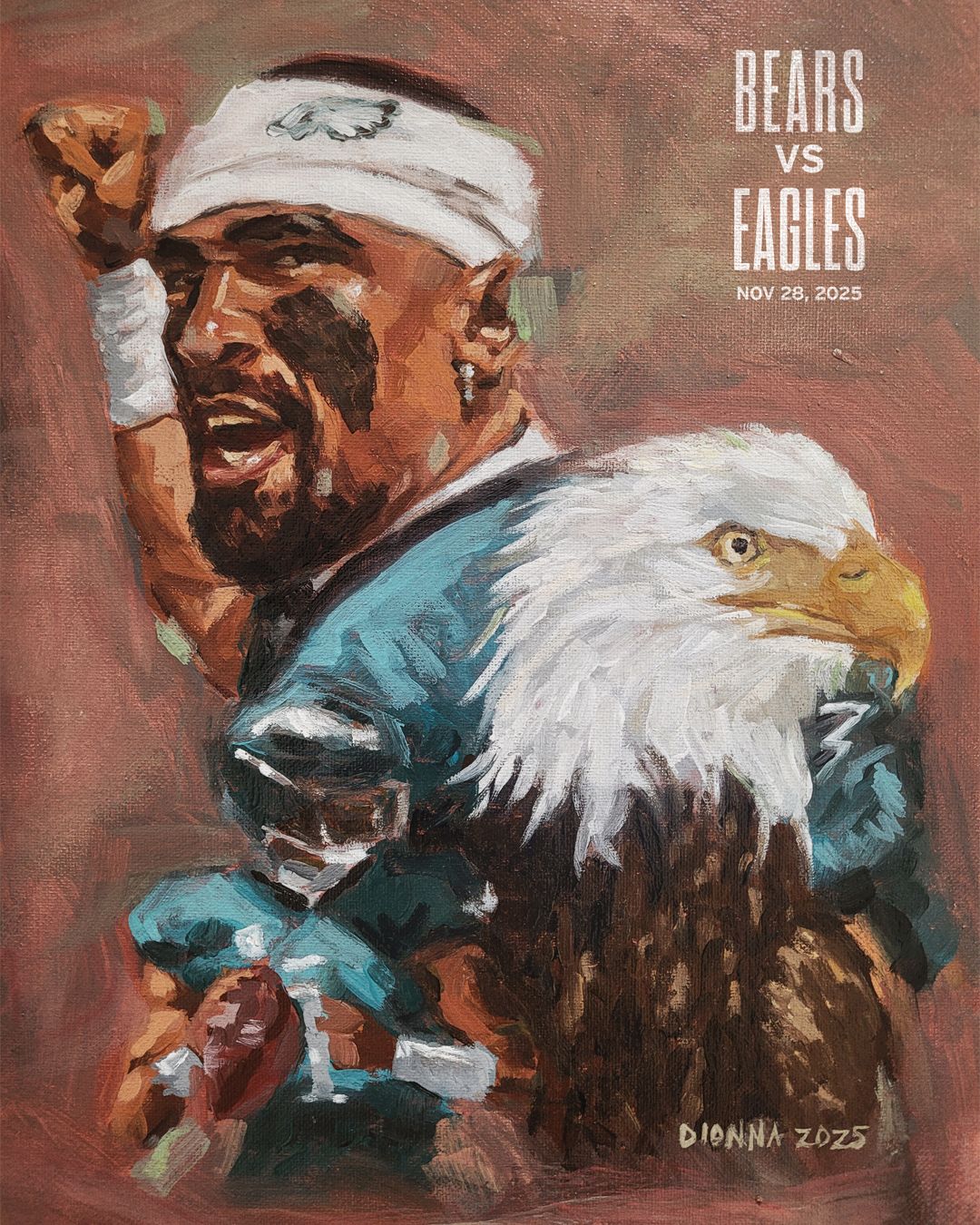 Bears vs. Eagles gameday poster illustration