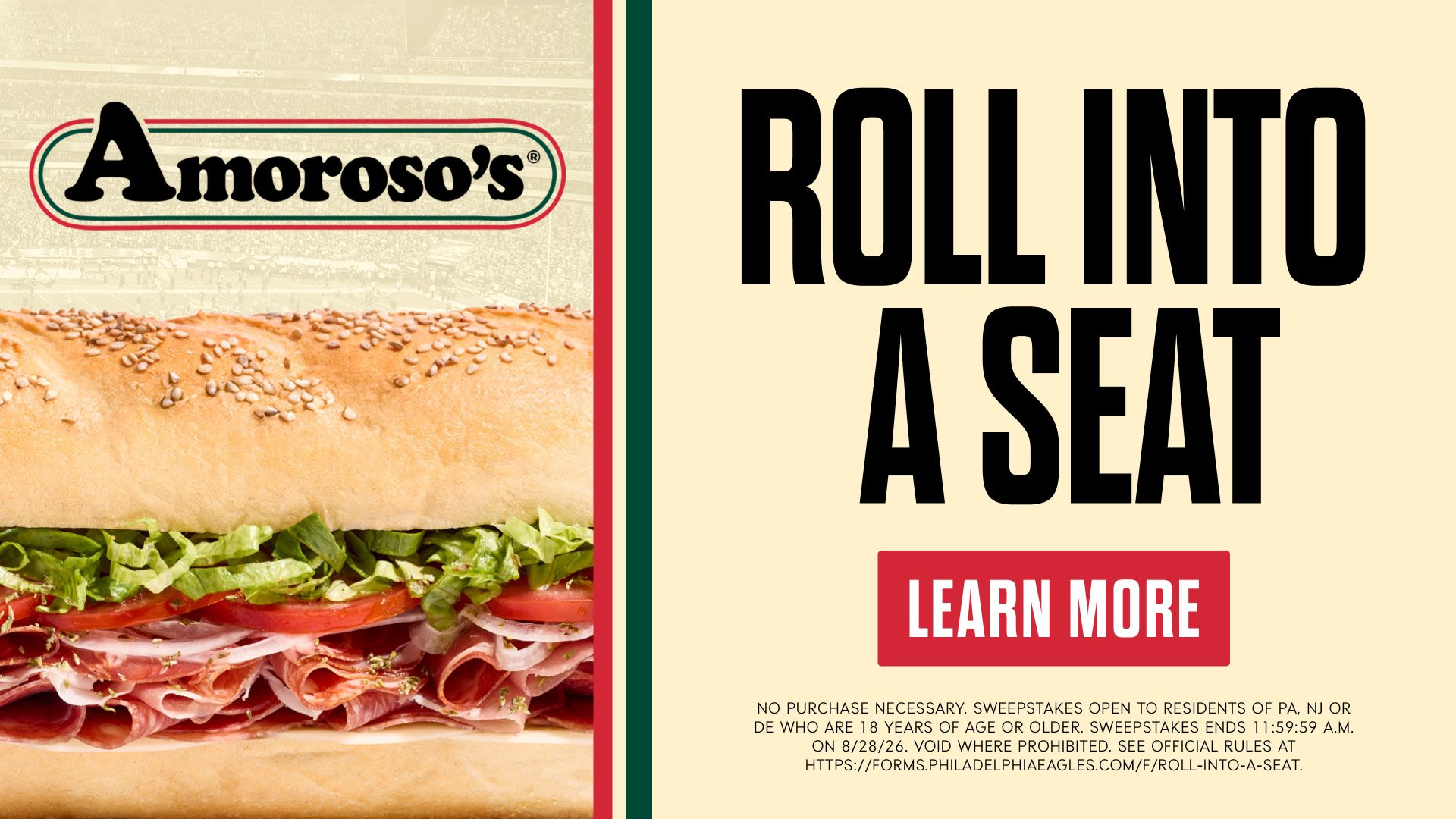 Amoroso's Roll Into A Seat Sweepstakes