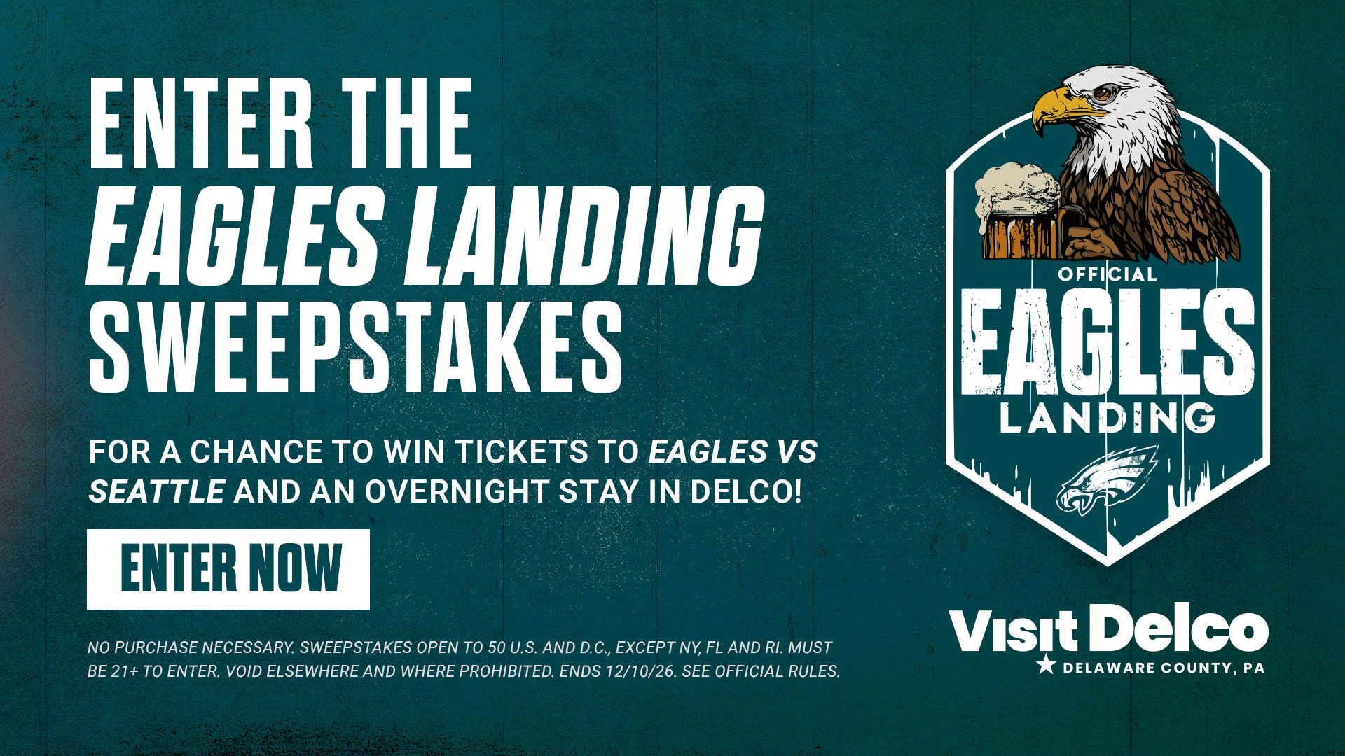 Eagles Landing x Visit Delco Sweepstakes