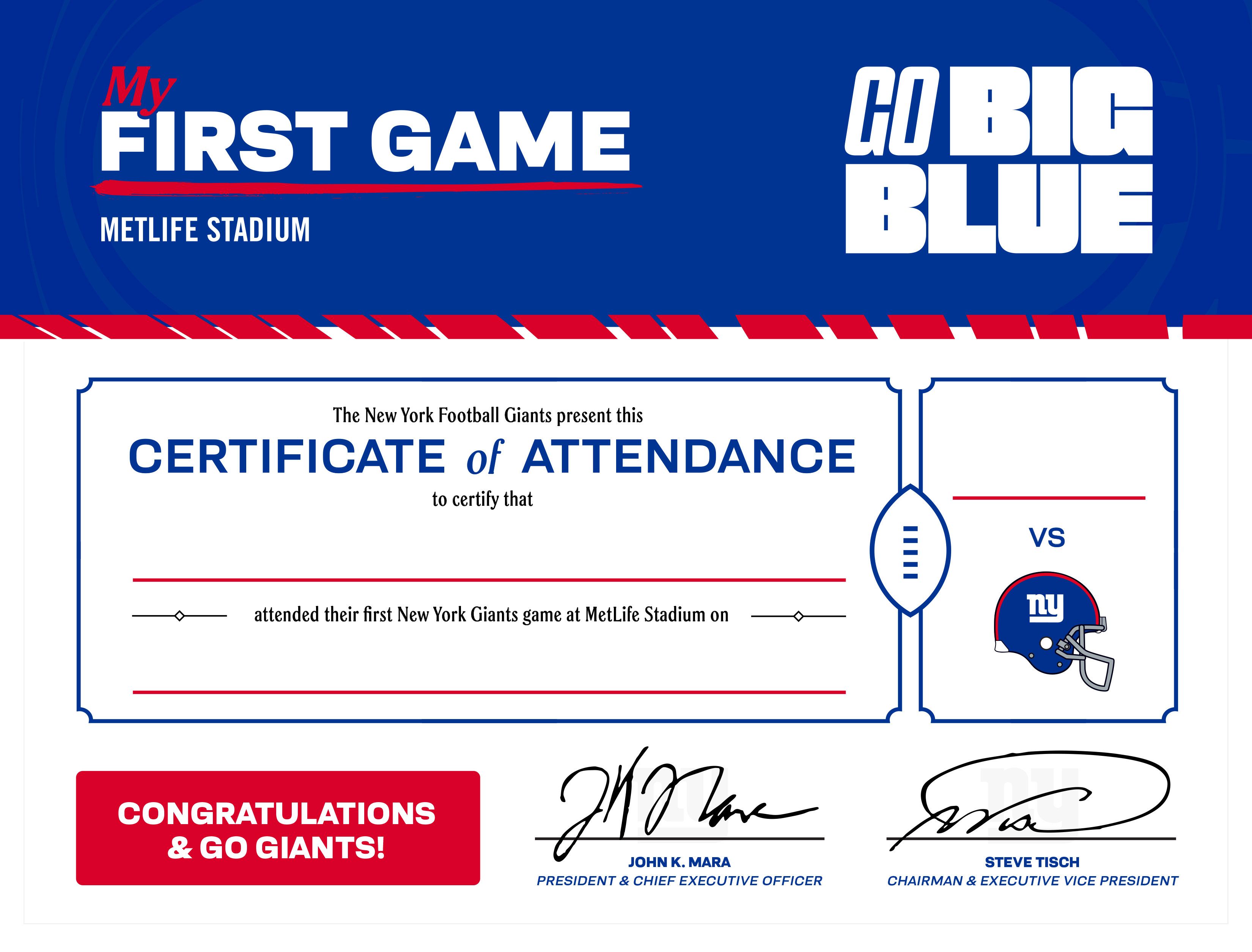 FIRST GAME CERTIFICATE