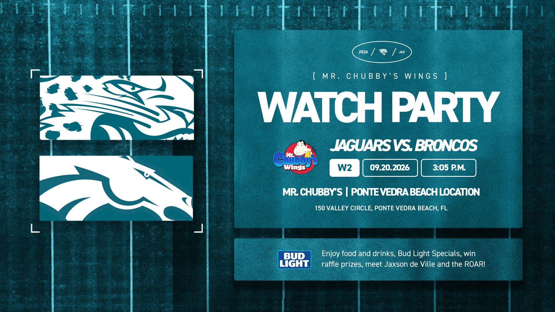 Join us for our Week 2 Watch Party at Mr. Chubby's!