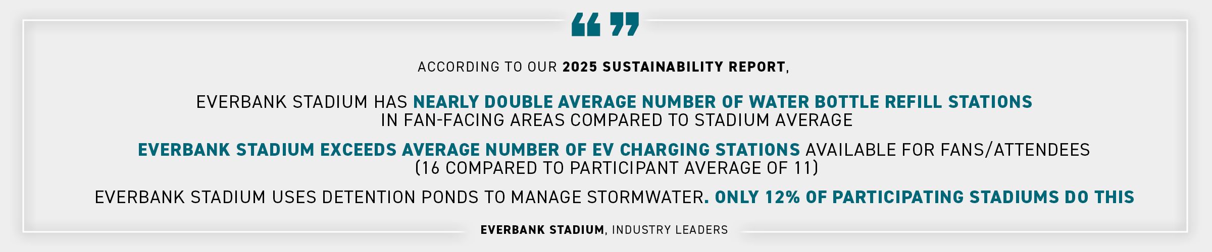 EVERBANK STADIUM SUSTAINABILITY STATS