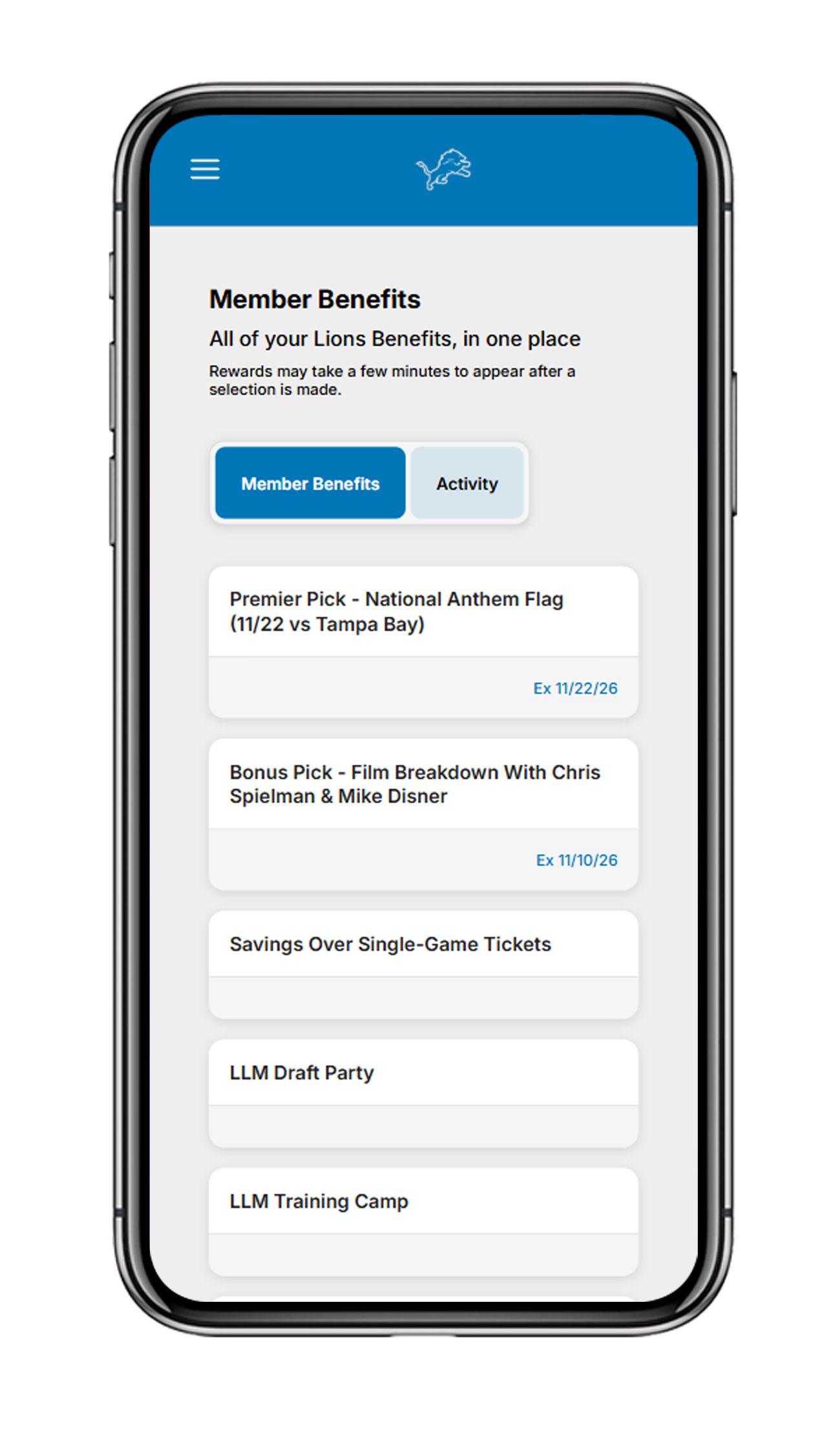 Member Benefits Screen