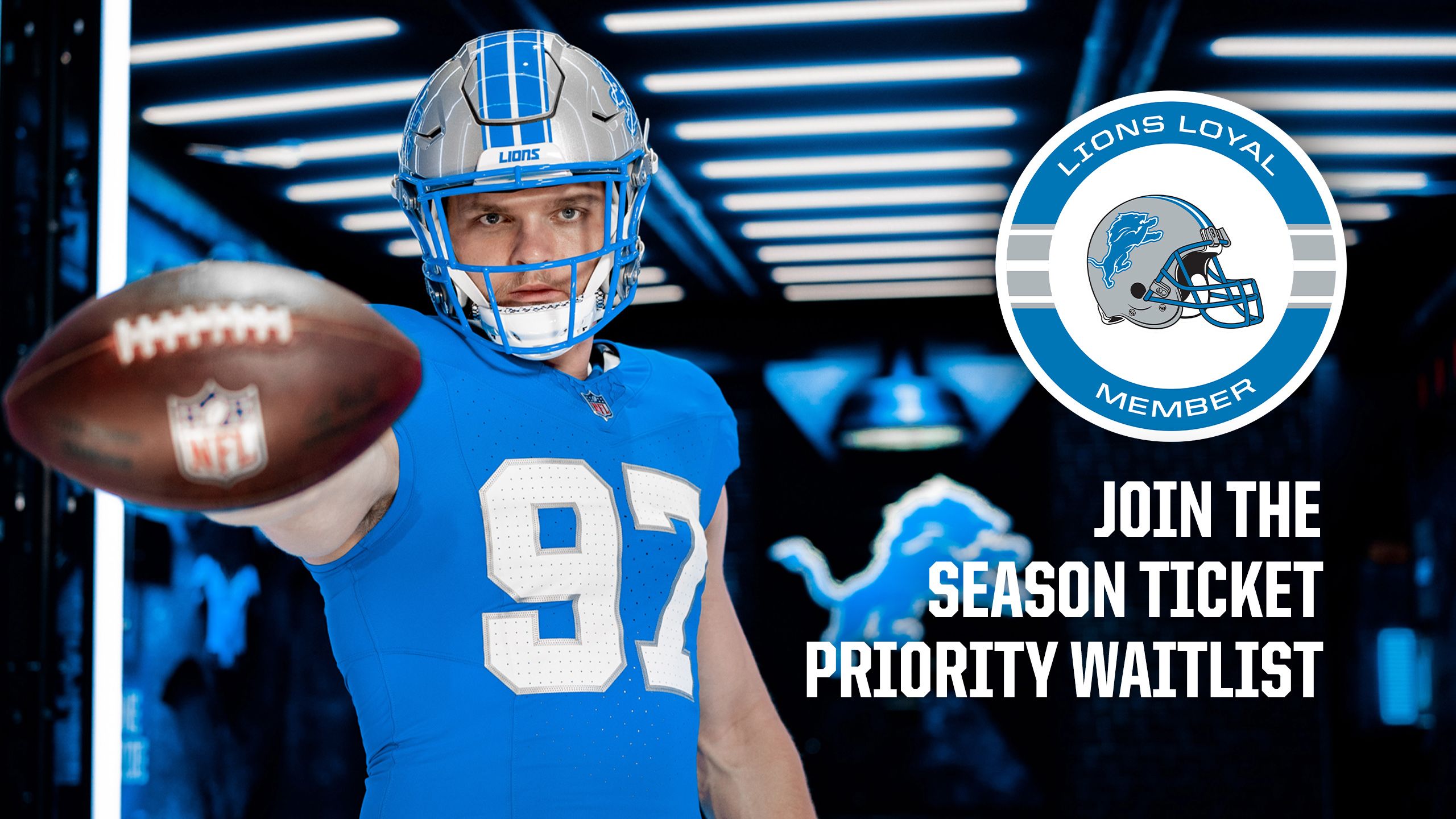 Lions Season Ticket Waitlist Information featuring Lions defensive lineman Aidan Hutchinson