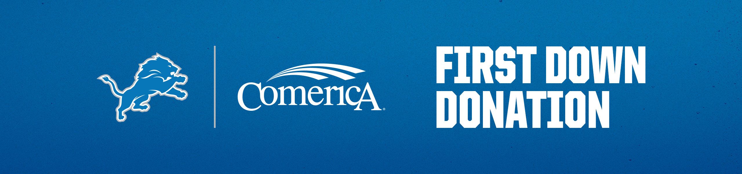 Detroit Lions Comerica First Down Donation Header