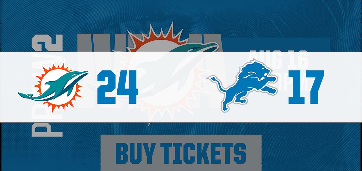 Preseason Week 2 Dolphins vs Lions