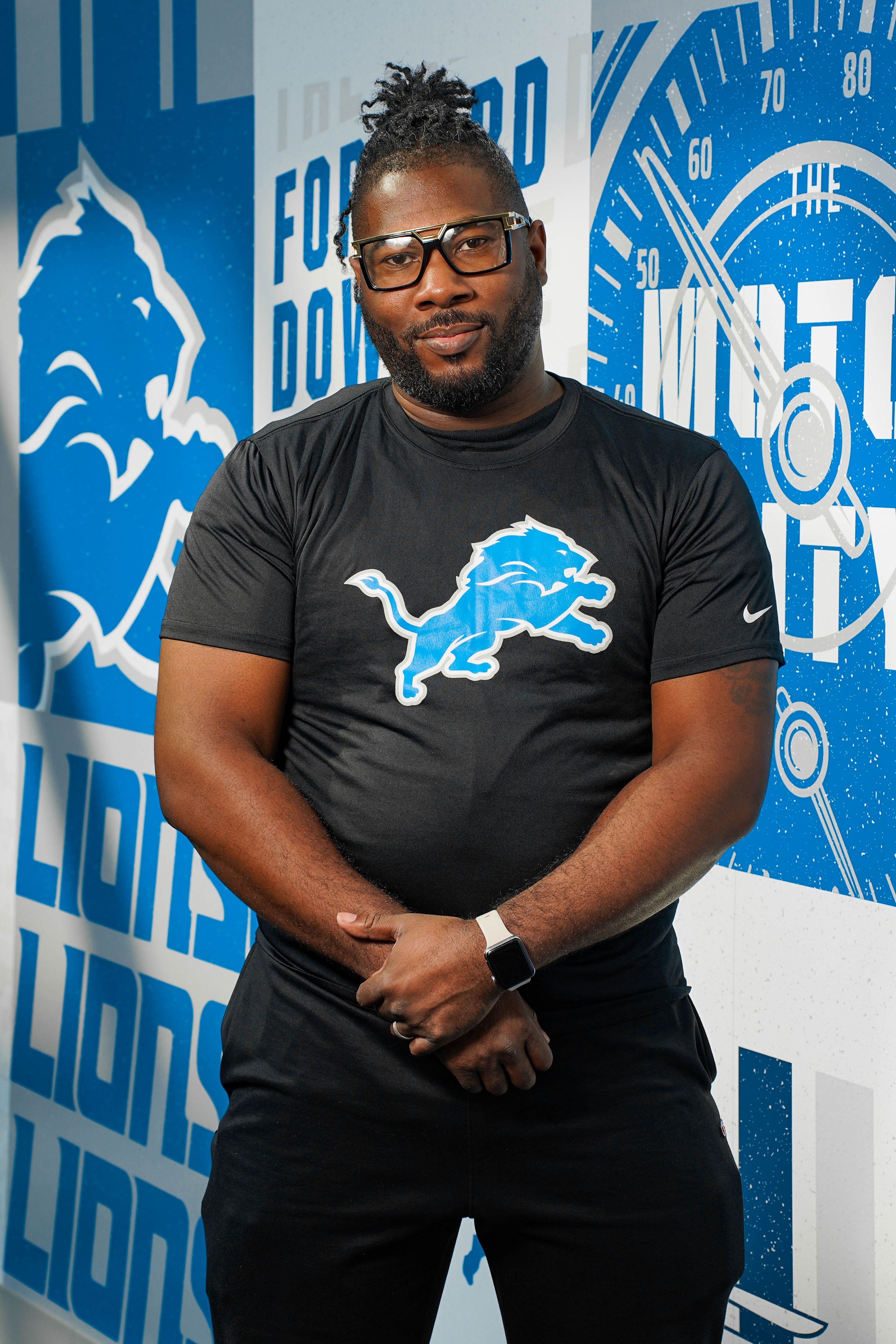 Headshot of Detroit Lions Drumline Director Todd Ohme