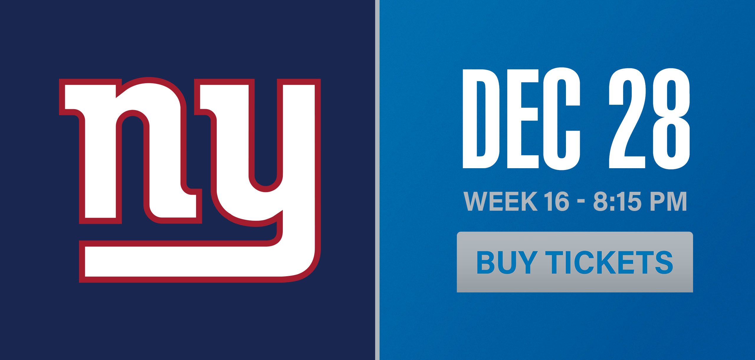 Regular Season Week 16 Giants vs Lions Buy Tickets