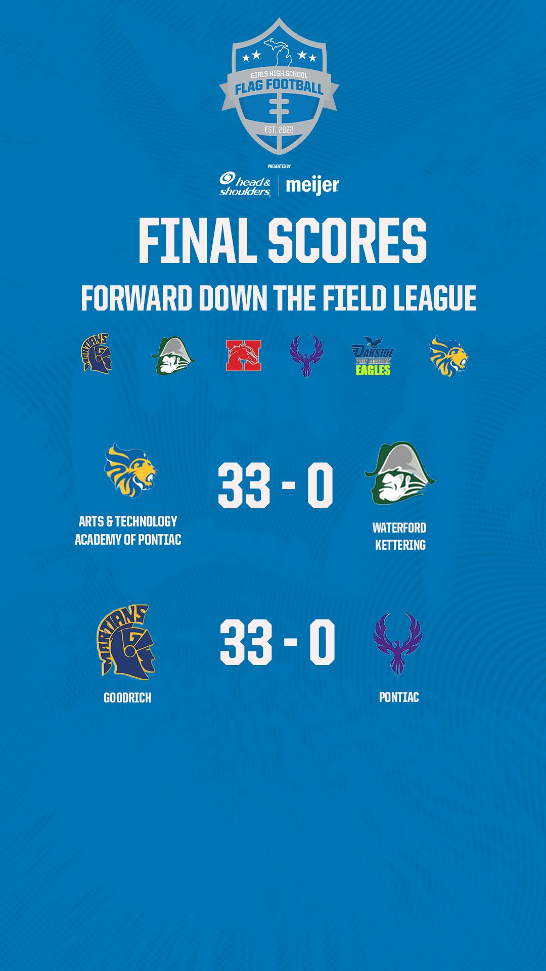 forward down the field  