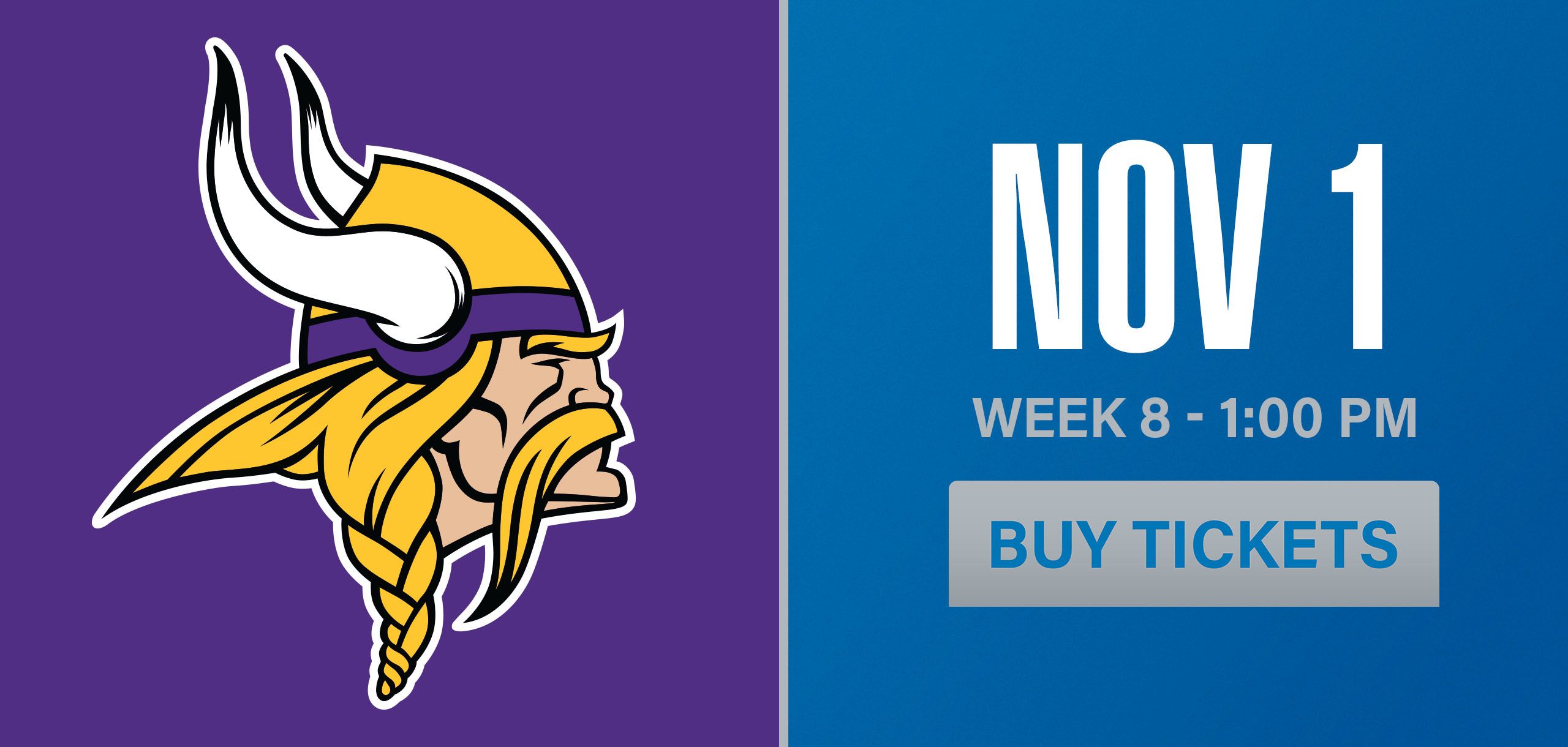 Regular Season Week 8 Vikings vs Lions Buy Tickets