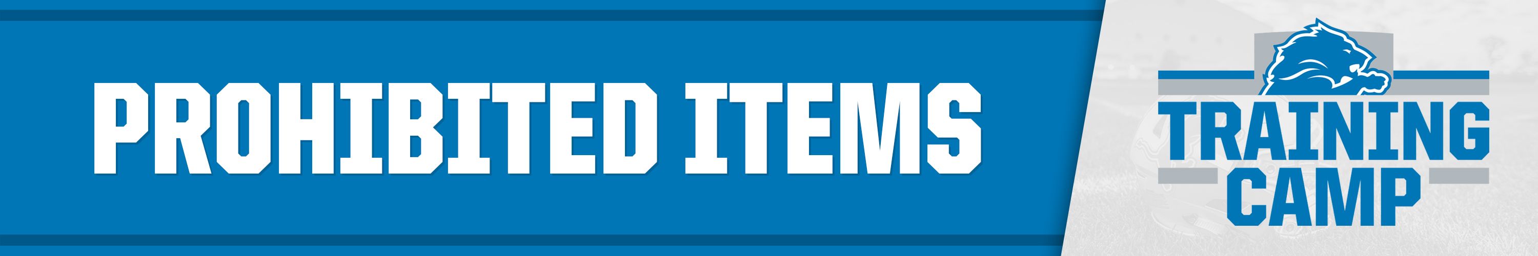 Training Camp Prohibited Items Banner