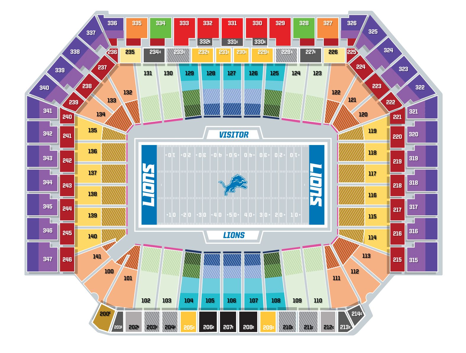 Ford Field Seating Map