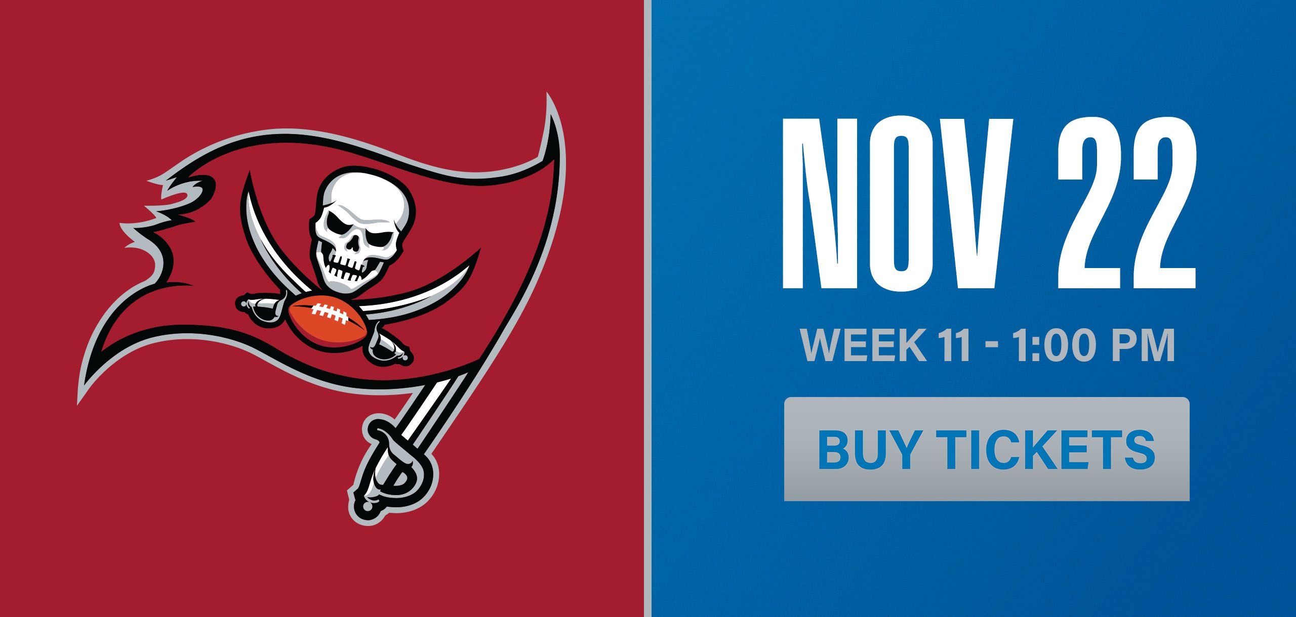 Regular Season Week 11 Buccaneers vs Lions Buy Tickets