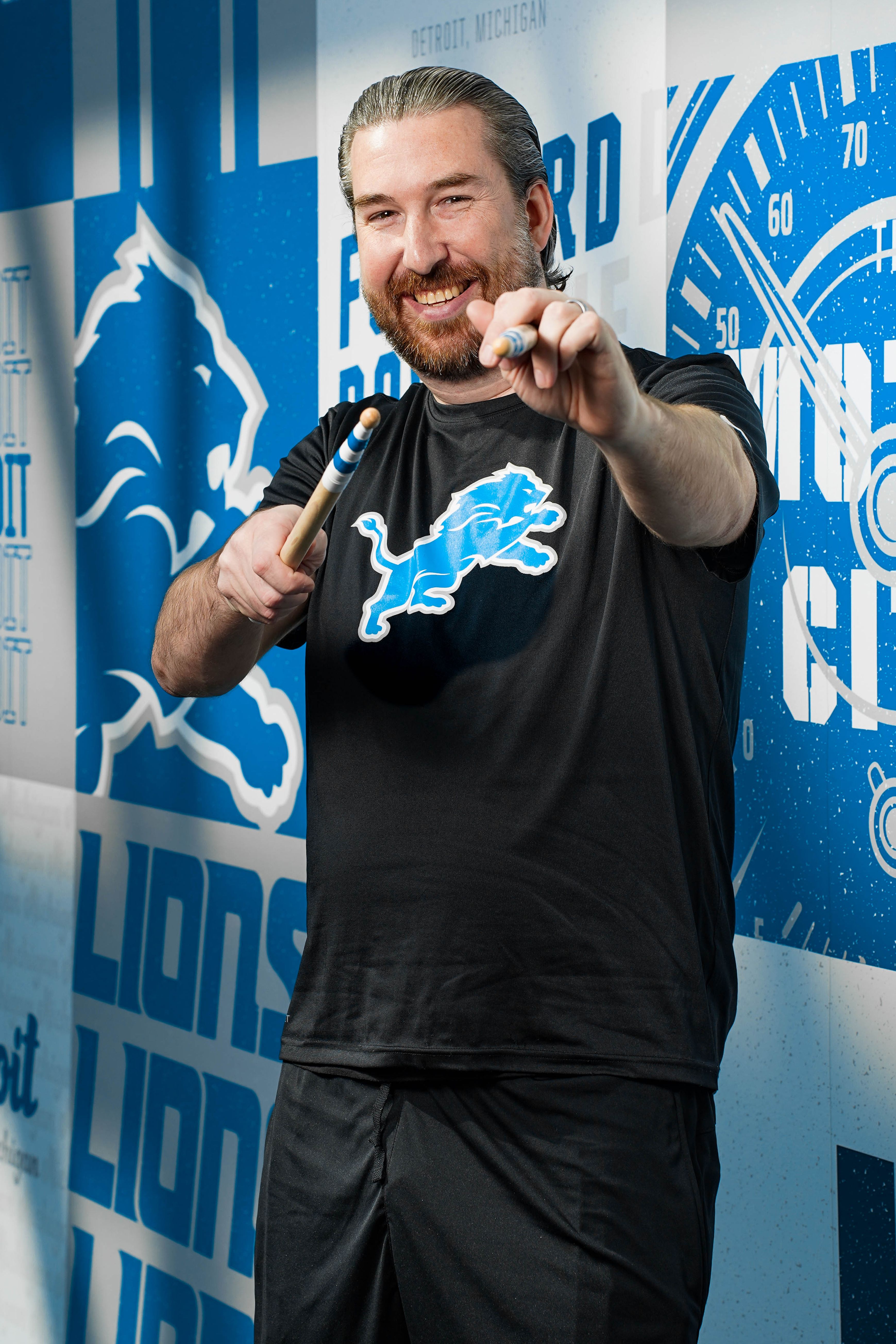 Headshot of Detroit Lions Drumline Director Todd Ohme