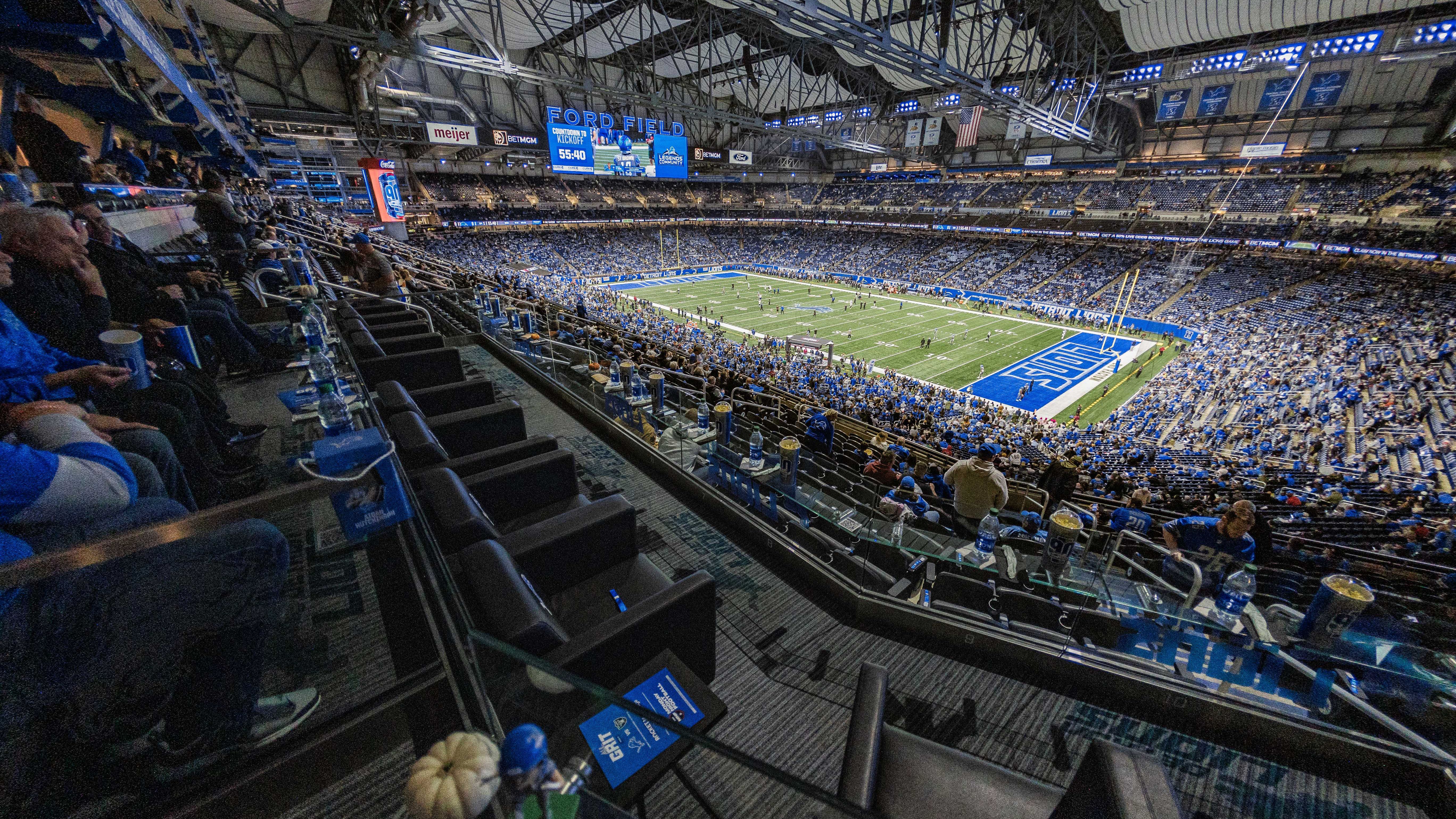 Loge box photos during LVvsDET at Ford Field in Detroit, MI on October 30, 2023. (Matt Nguyen)
