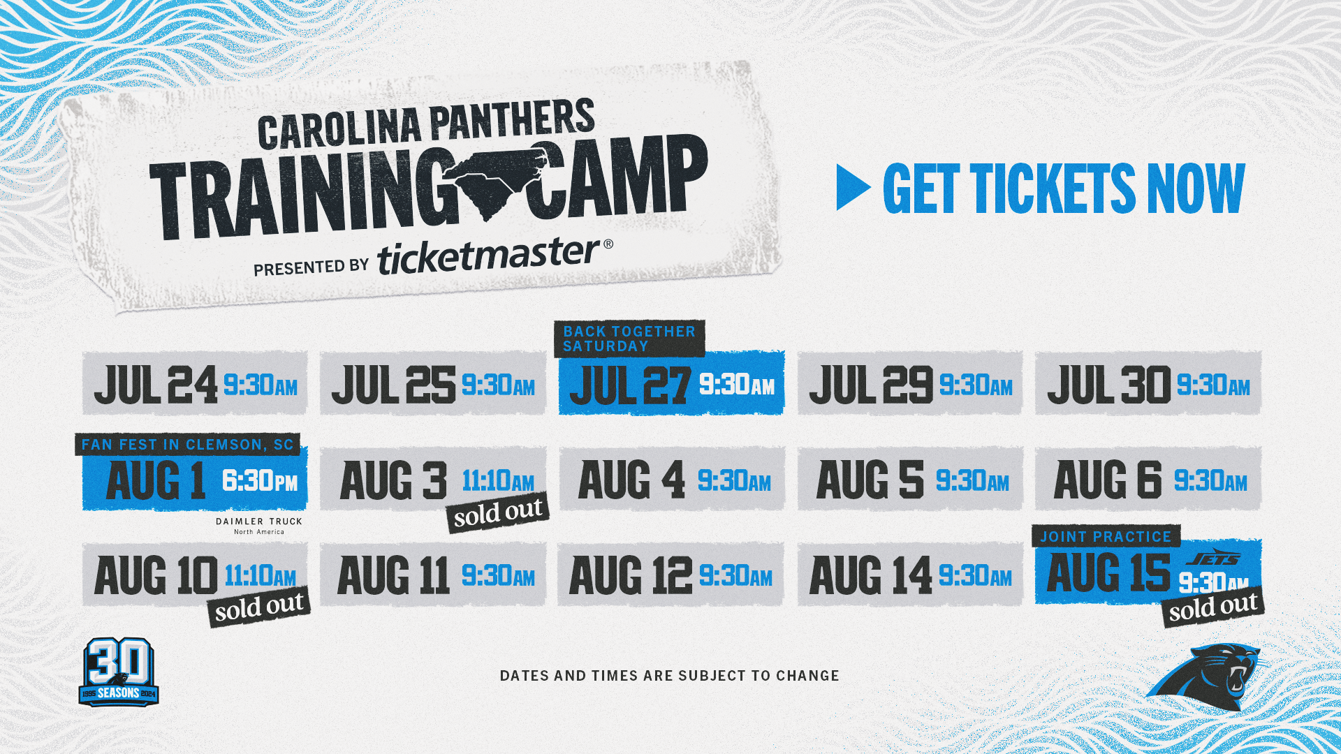 Training Camp Open Practices