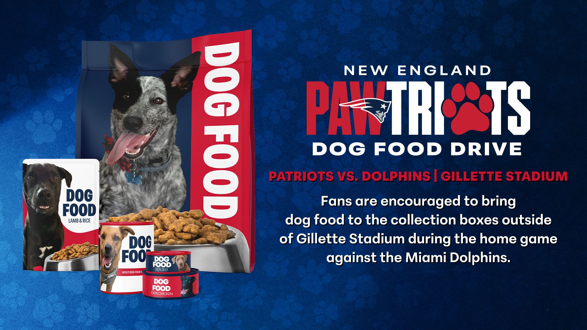 Dog Food Collection During Week 18 Home Game