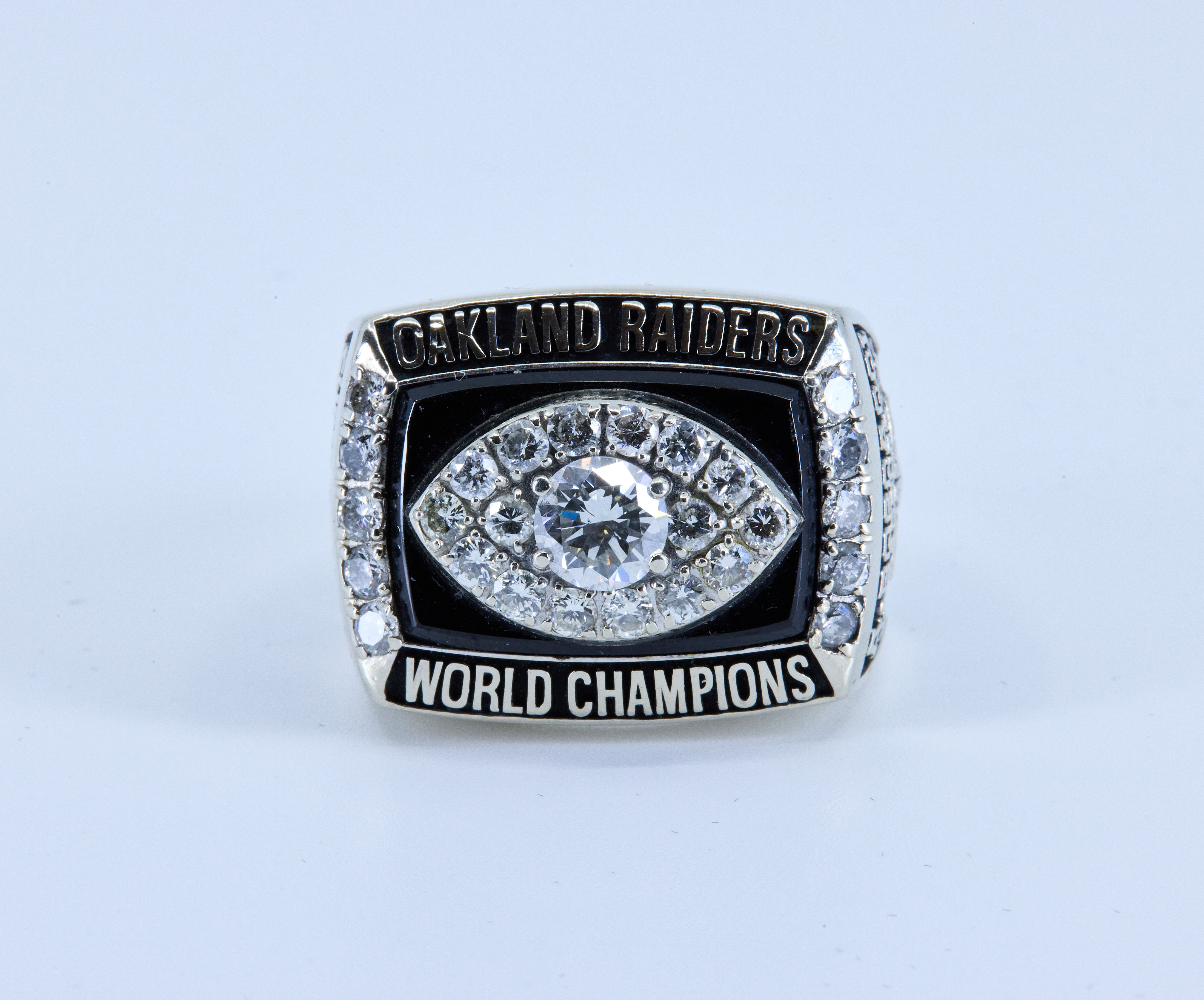Details of a Super Bowl XI ring, Saturday, March 26, 2022, in Oakland, Calif.