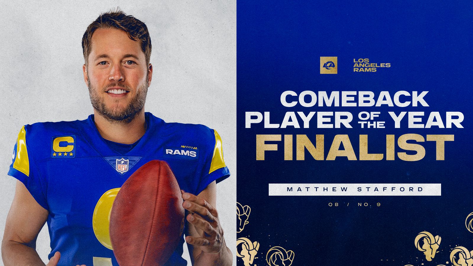 Matthew Stafford: Comeback Player of the Year Nominee