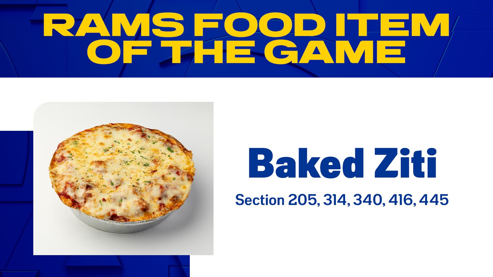 BAKED ZITI FOOD ITEM