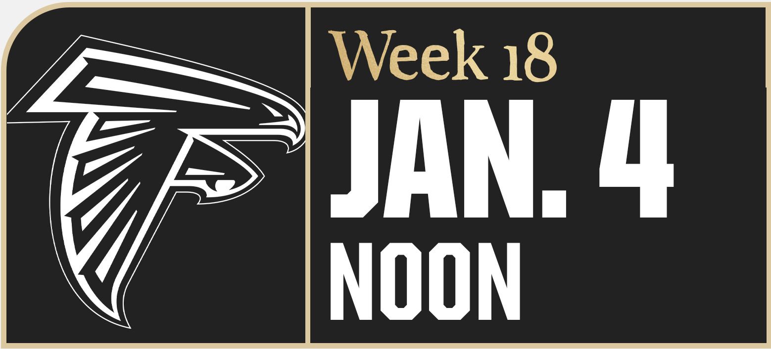 Falcons vs. Saints Game Center - Week 18 - Jan. 4, 2026
