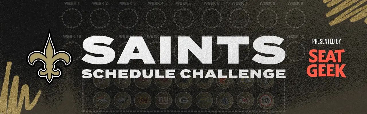 Saints Schedule Challenge 2024 Header Image