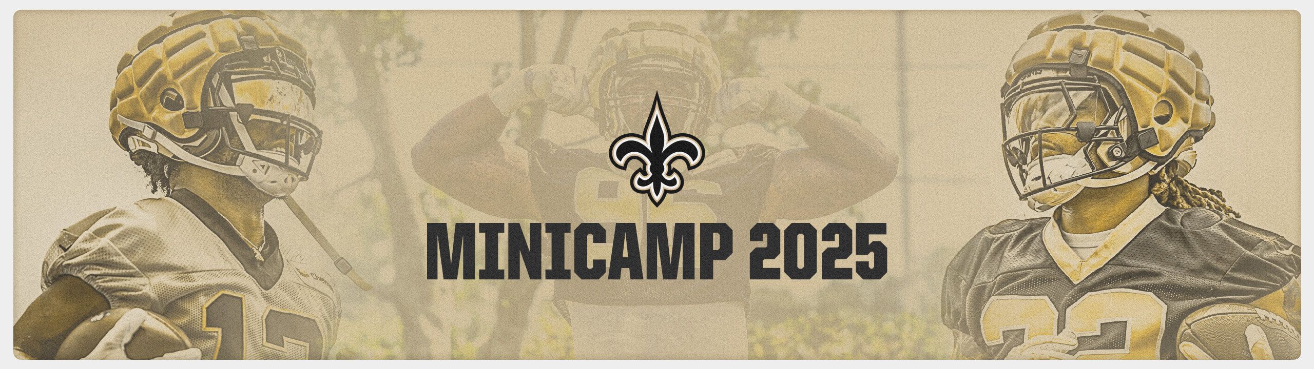 saints minicamp 2025 page header