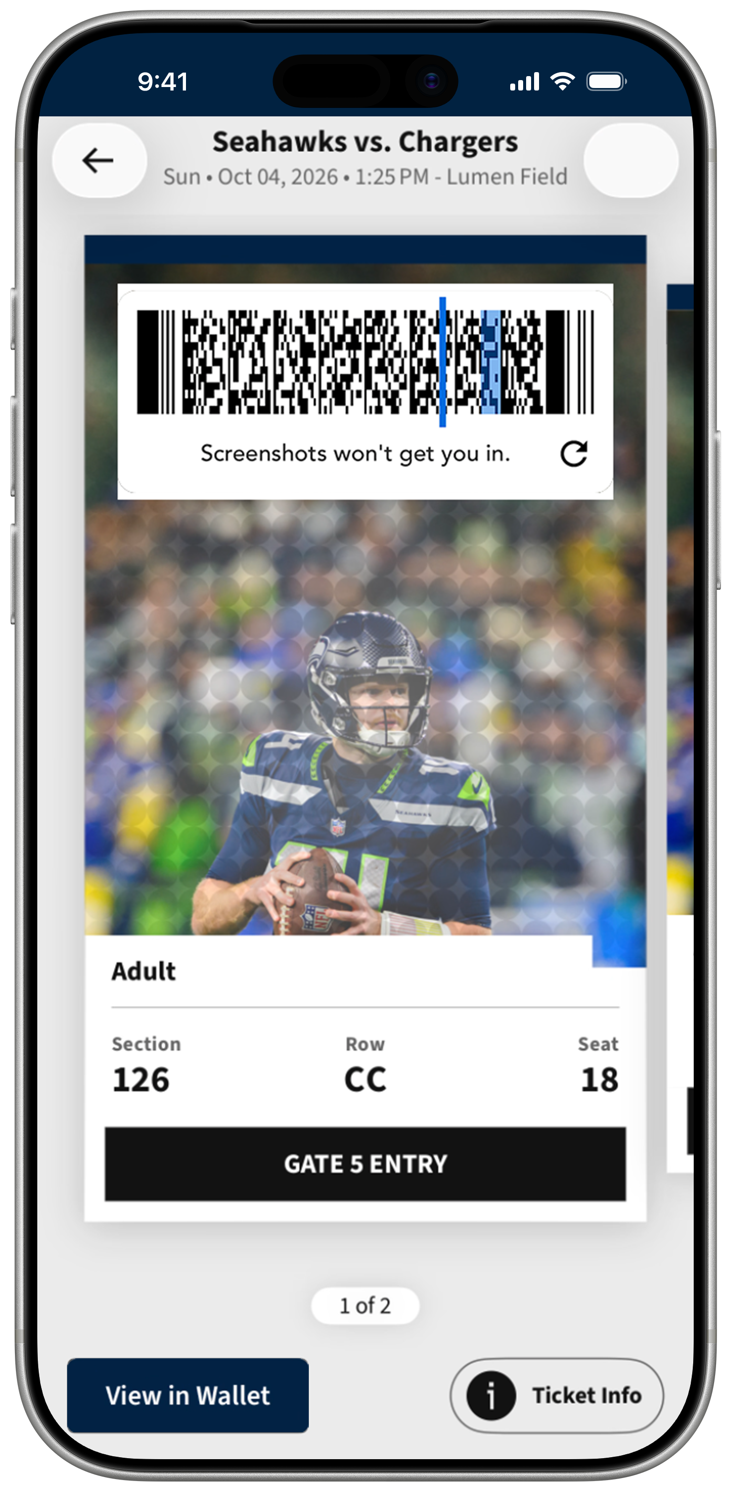 View Ticket QR - View in Wallet