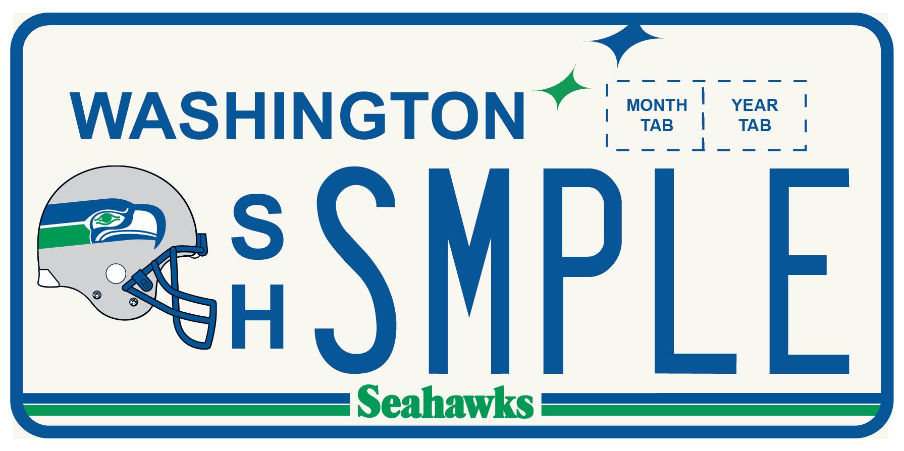 The Seahawks Throwback License Plate