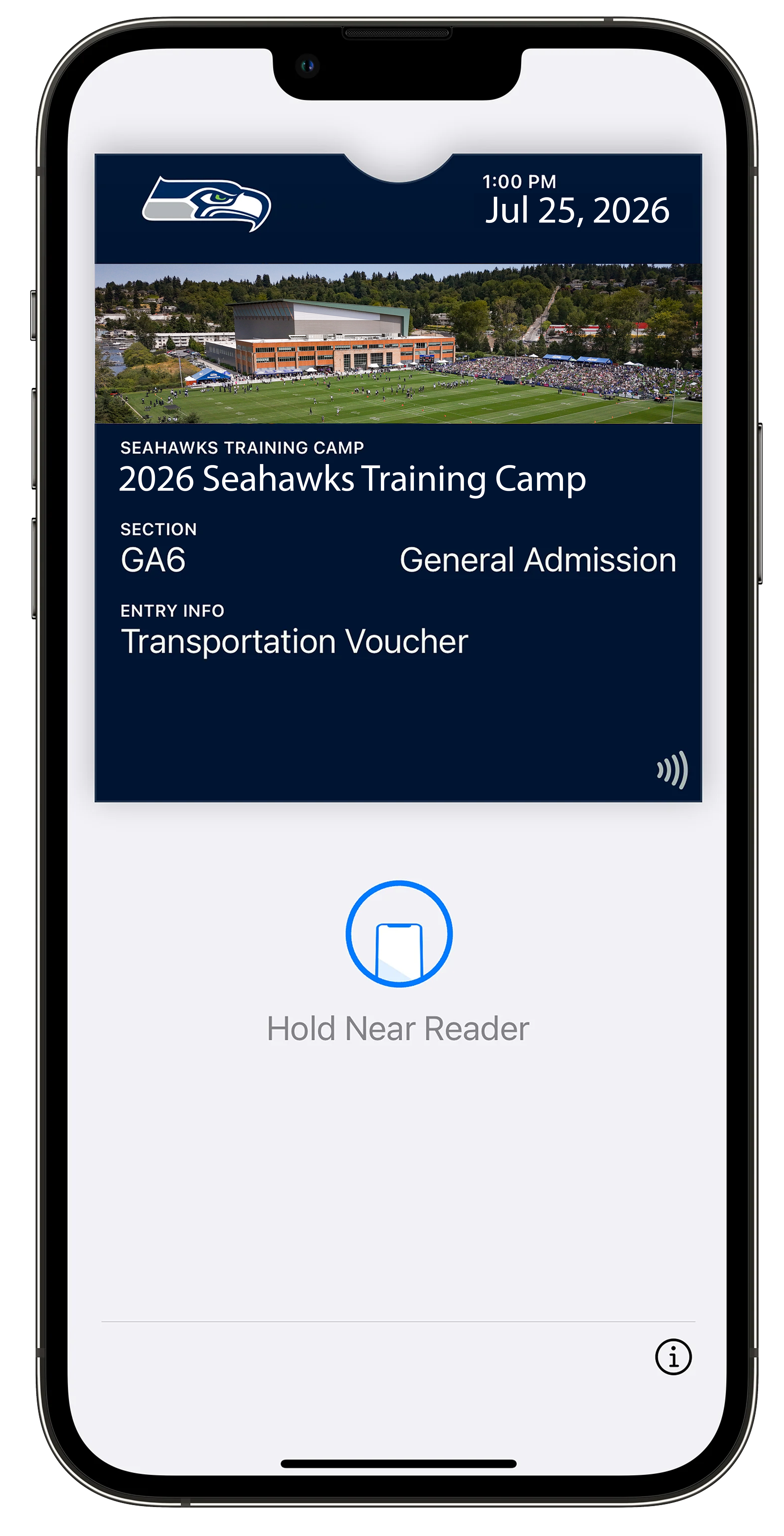 Seahawks Mobile Training Camp Ticket