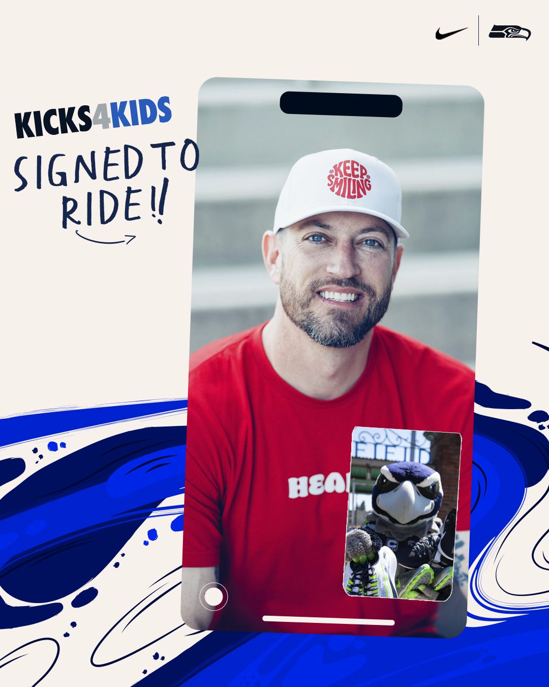 JT Laybourne on a FaceTime with Blitz with the text SIGNED TO RIDE