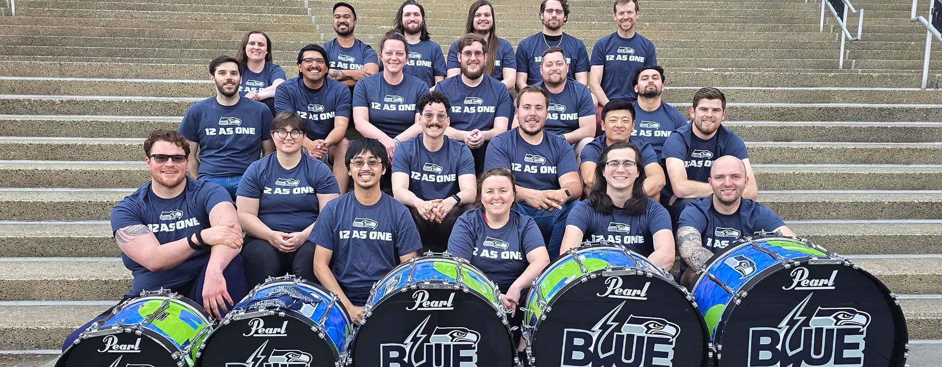 A group photo of the Blue Thunder roster