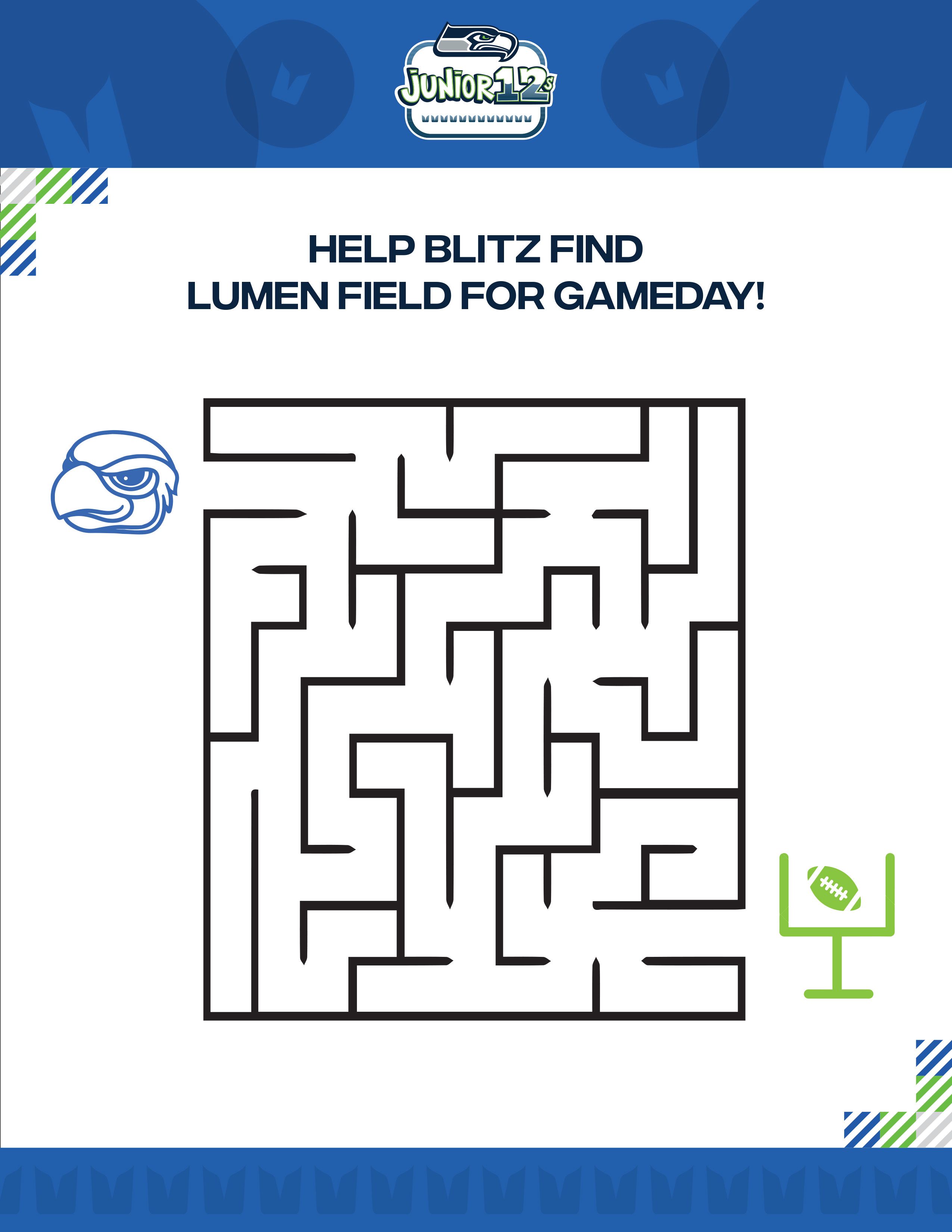 A Junior 12s Maze Activity Sheet