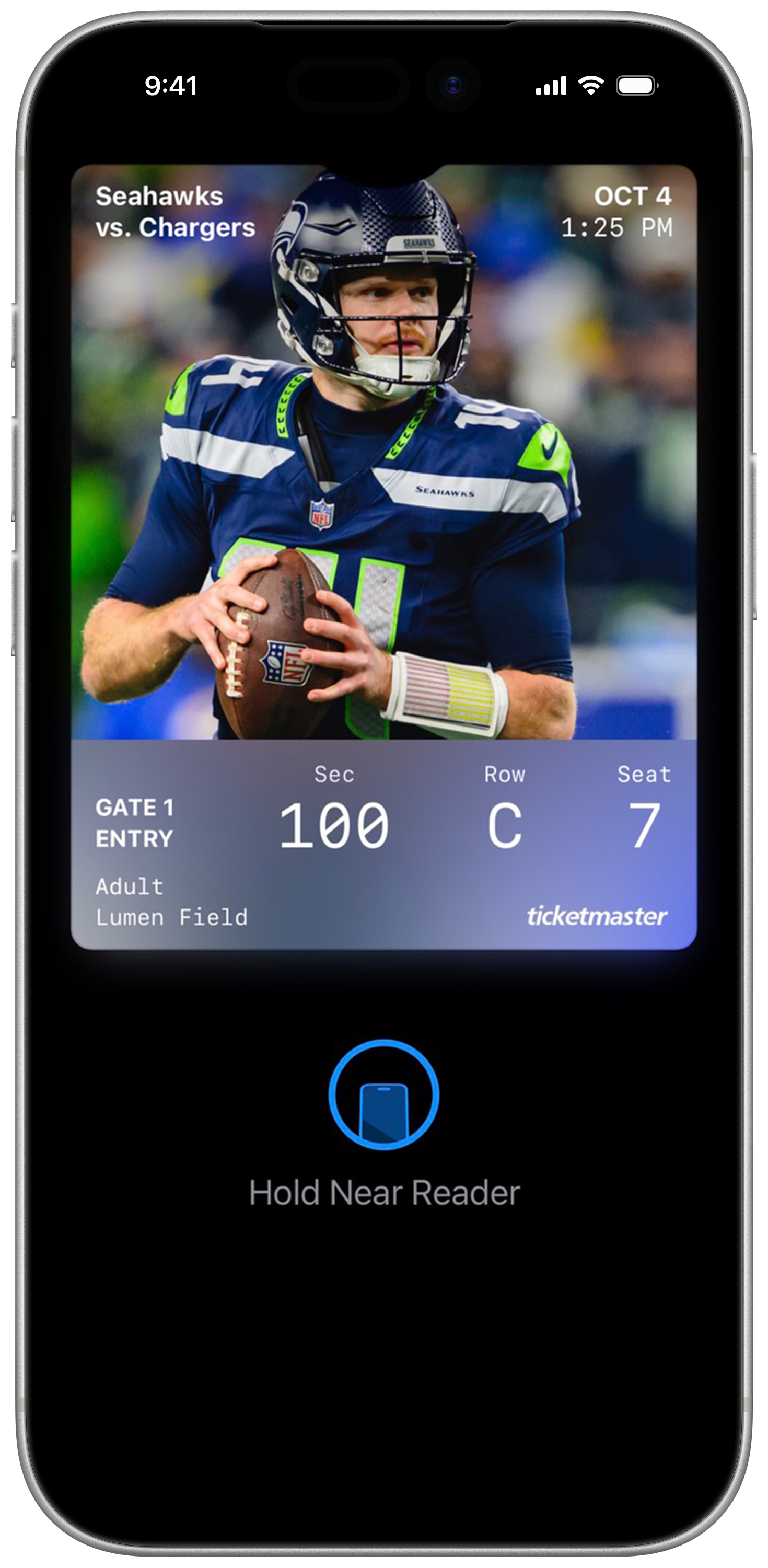 Seahawks Mobile App Ticket Page