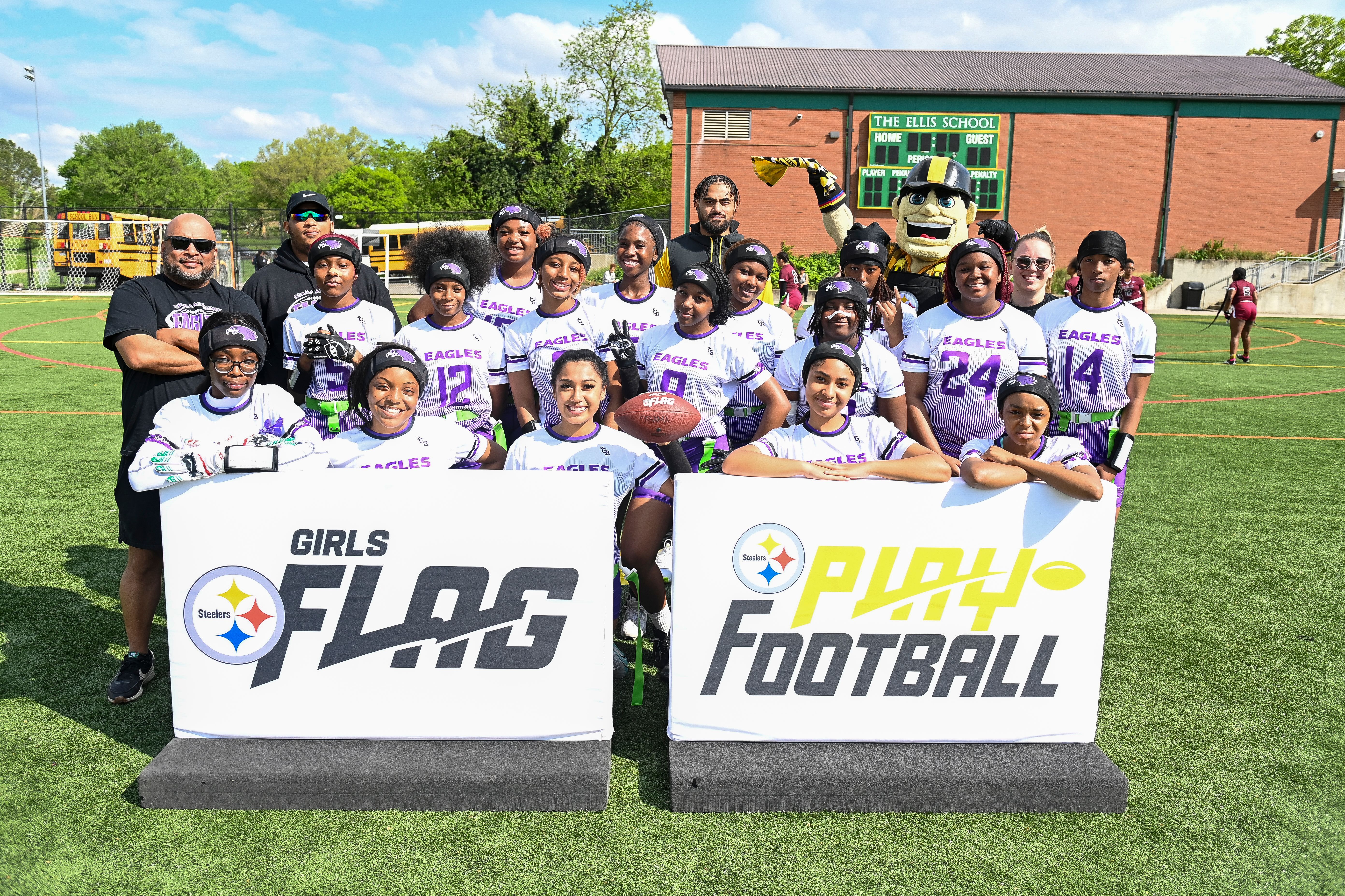 Week 5 of the Steelers’ Girls High School Flag Football season on Sunday, May 4, 2025 at The Ellis School. (Brad Oskowski / Pittsburgh Steelers)
