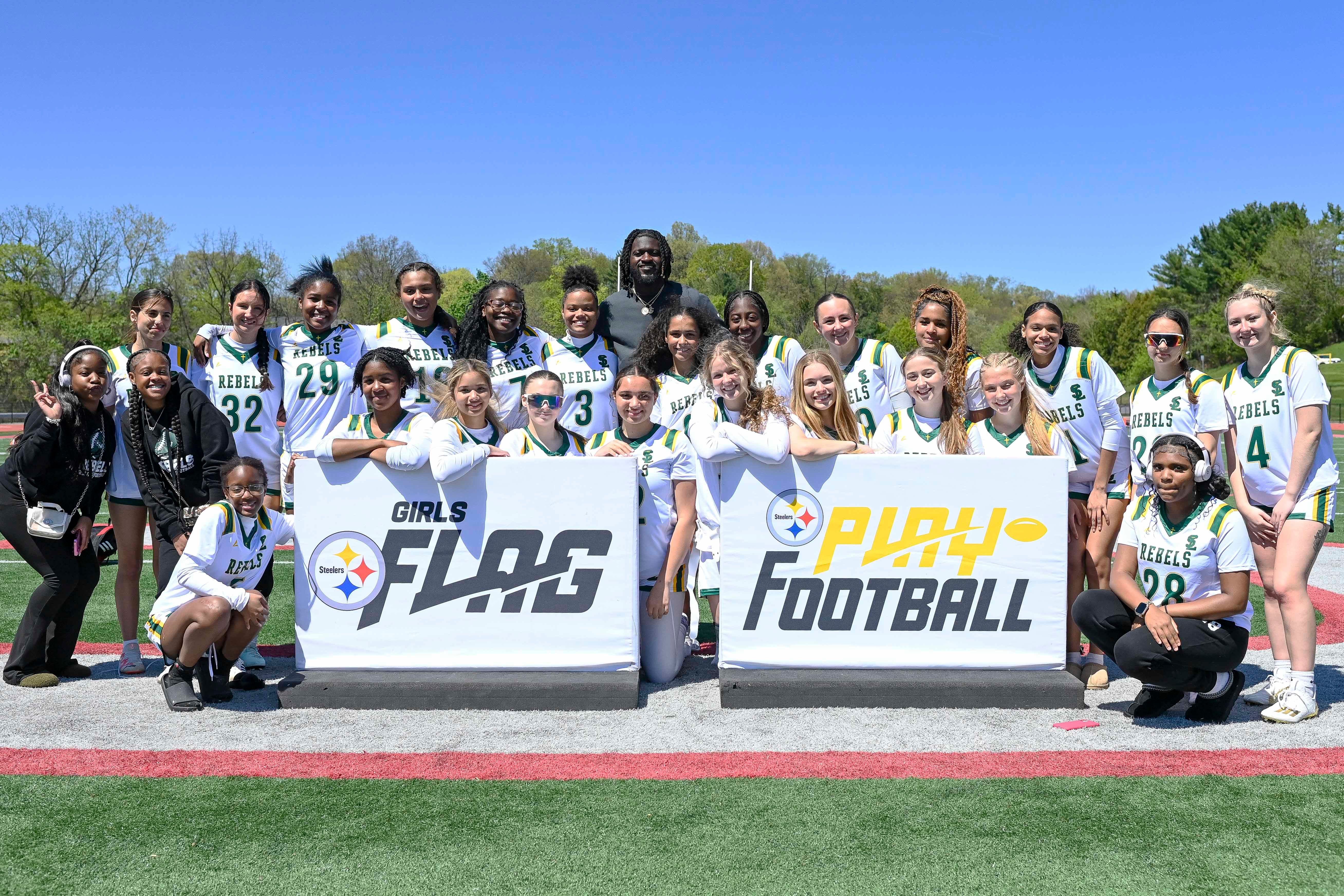 Week 4 of the Steelers’ Girls High School Flag Football season on Sunday, April 27, 2025 at Upper St. Clair High School. (Brad Oskowski / Pittsburgh Steelers)