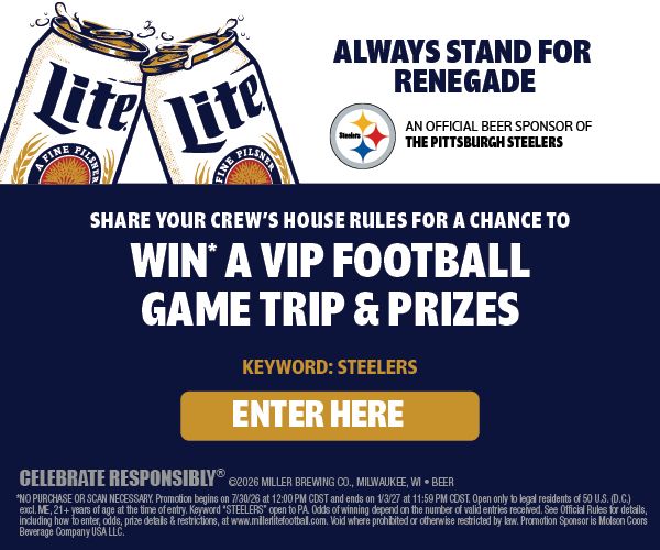 Steelers Season is Miller Time Sweepstakes