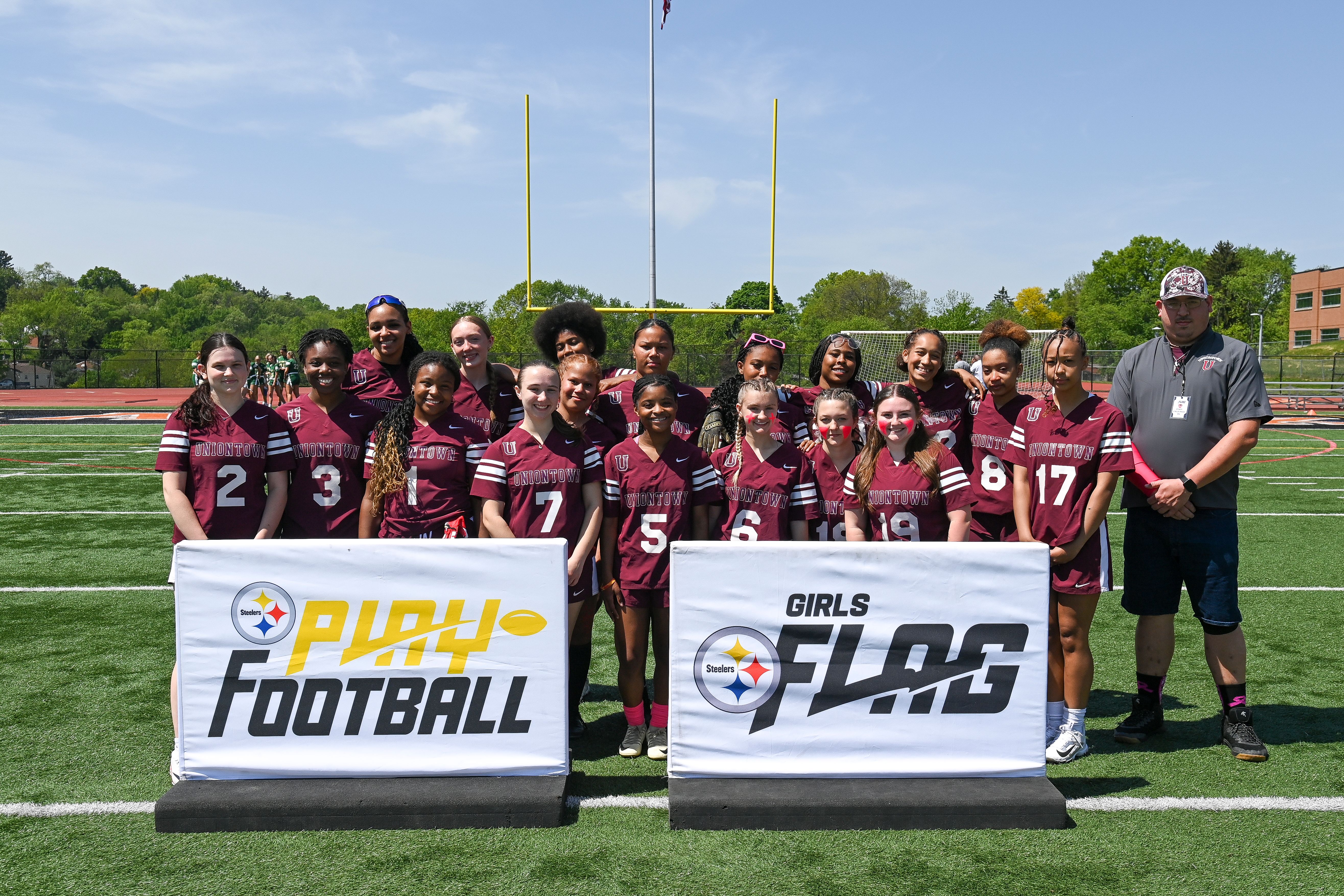 Week 6 of the Steelers’ Girls High School Flag Football season on Sunday, May 11, 2024 at Bethel Park High School. (Brad Oskowski / Pittsburgh Steelers)